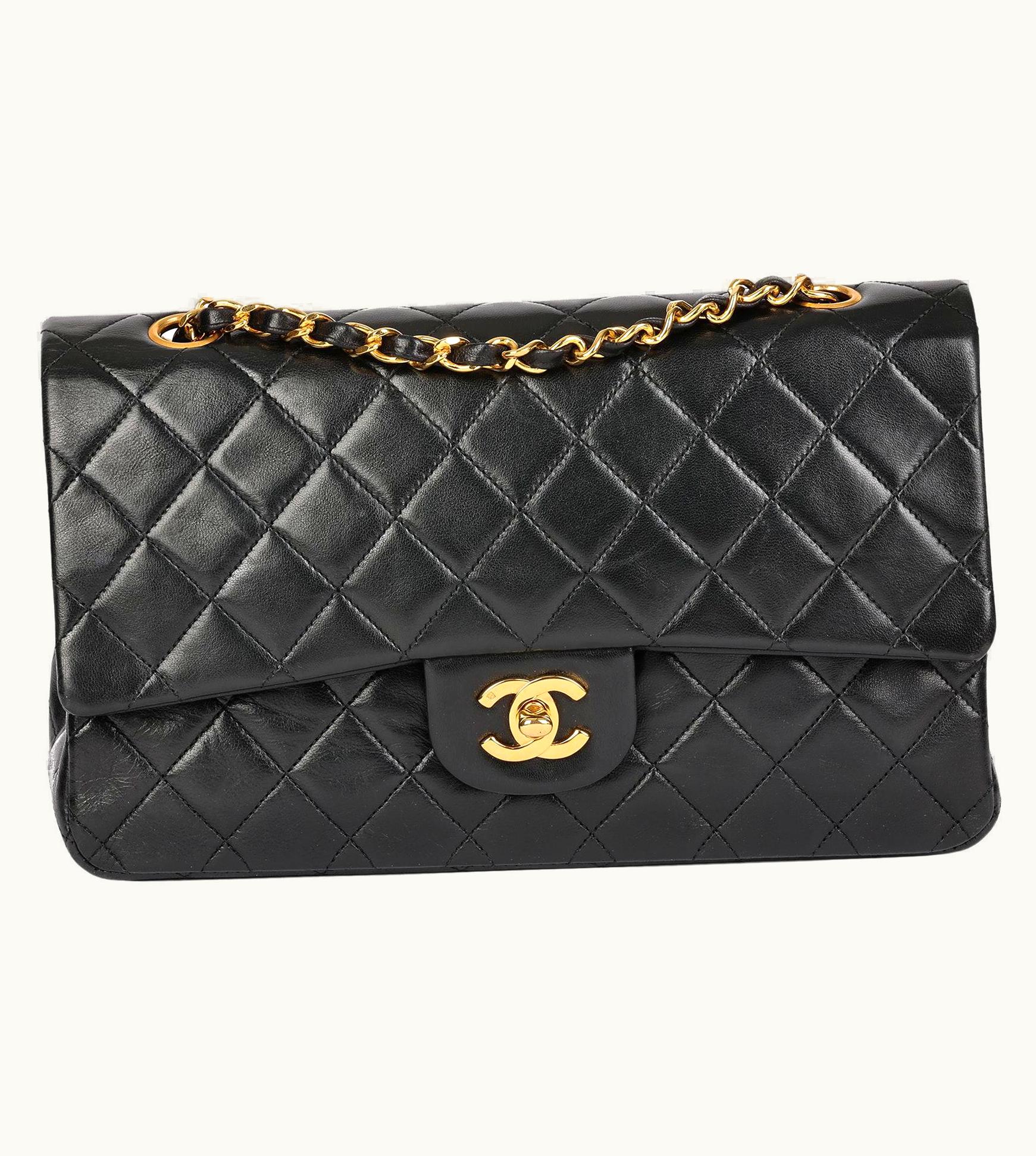Chanel Chanel Black Quilted Lambskin Vintage Medium Classic Double Flap Bag UZ0590731