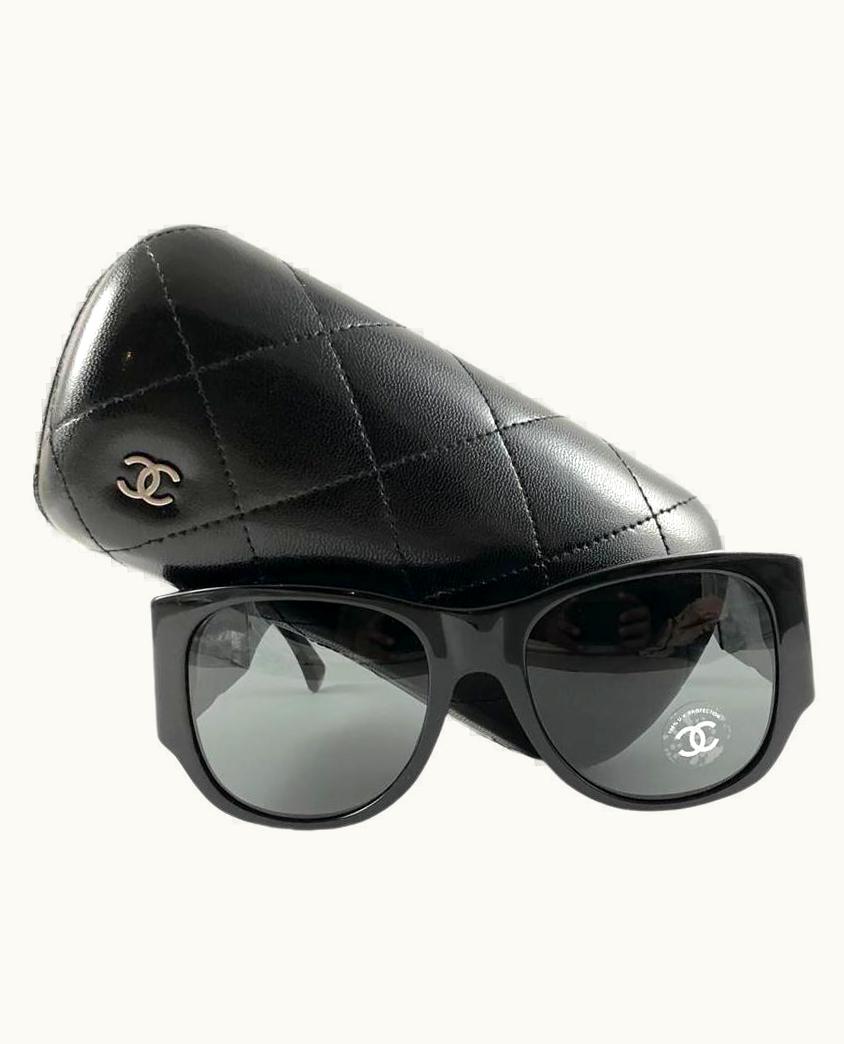 Chanel Vintage Chanel 5202 Tortoise Black Mirror Quilted Sunglasses Made In France