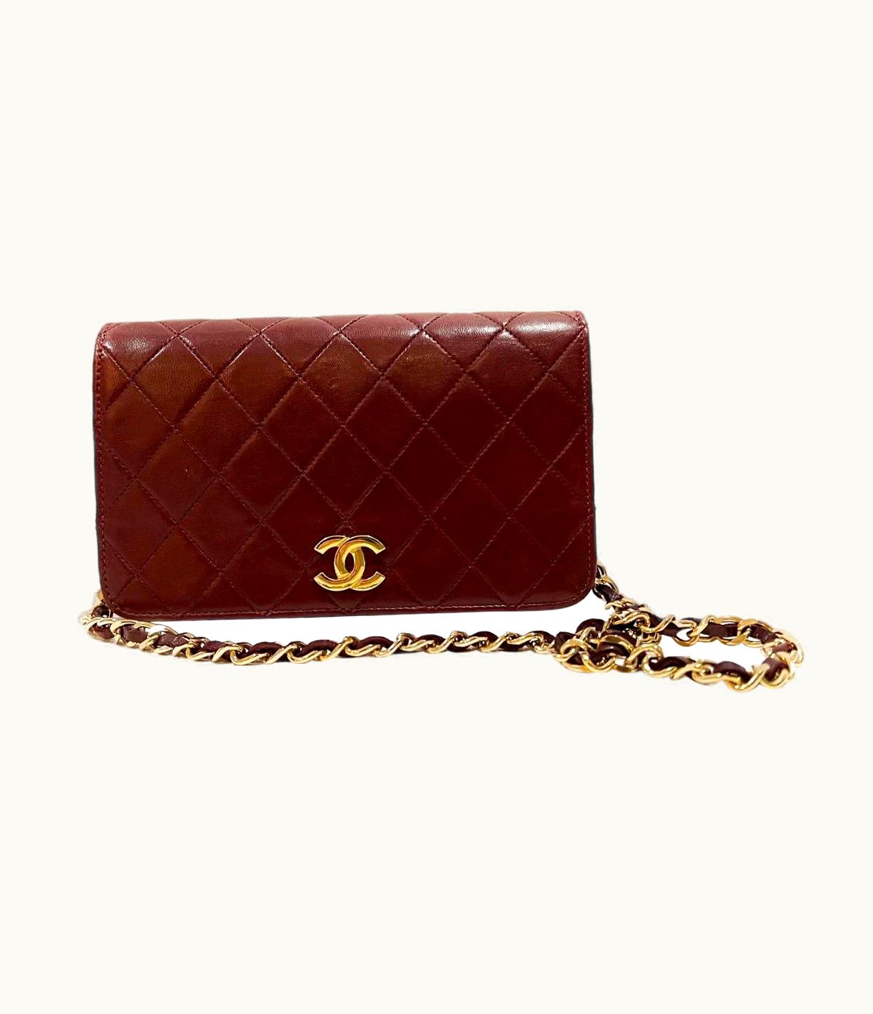 Chanel Vintage Chanel Quilted Burgundy Shoulder Bag (1970s/1980s)