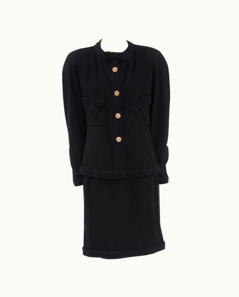 Chanel Chanel By Karl Lagerfeld Haute Couture Bow Skirt Suit, Circa 1985