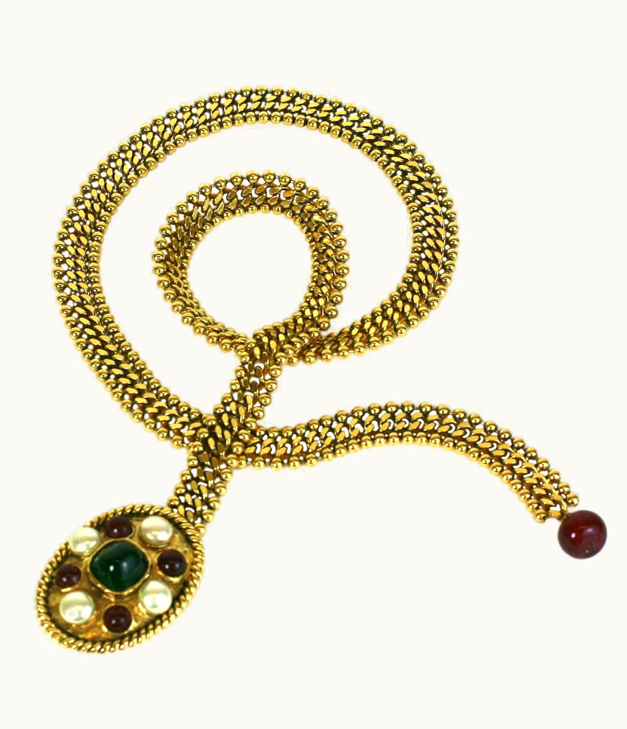 Chanel Chanel Gilt Bronze And Pate De Verre Belt