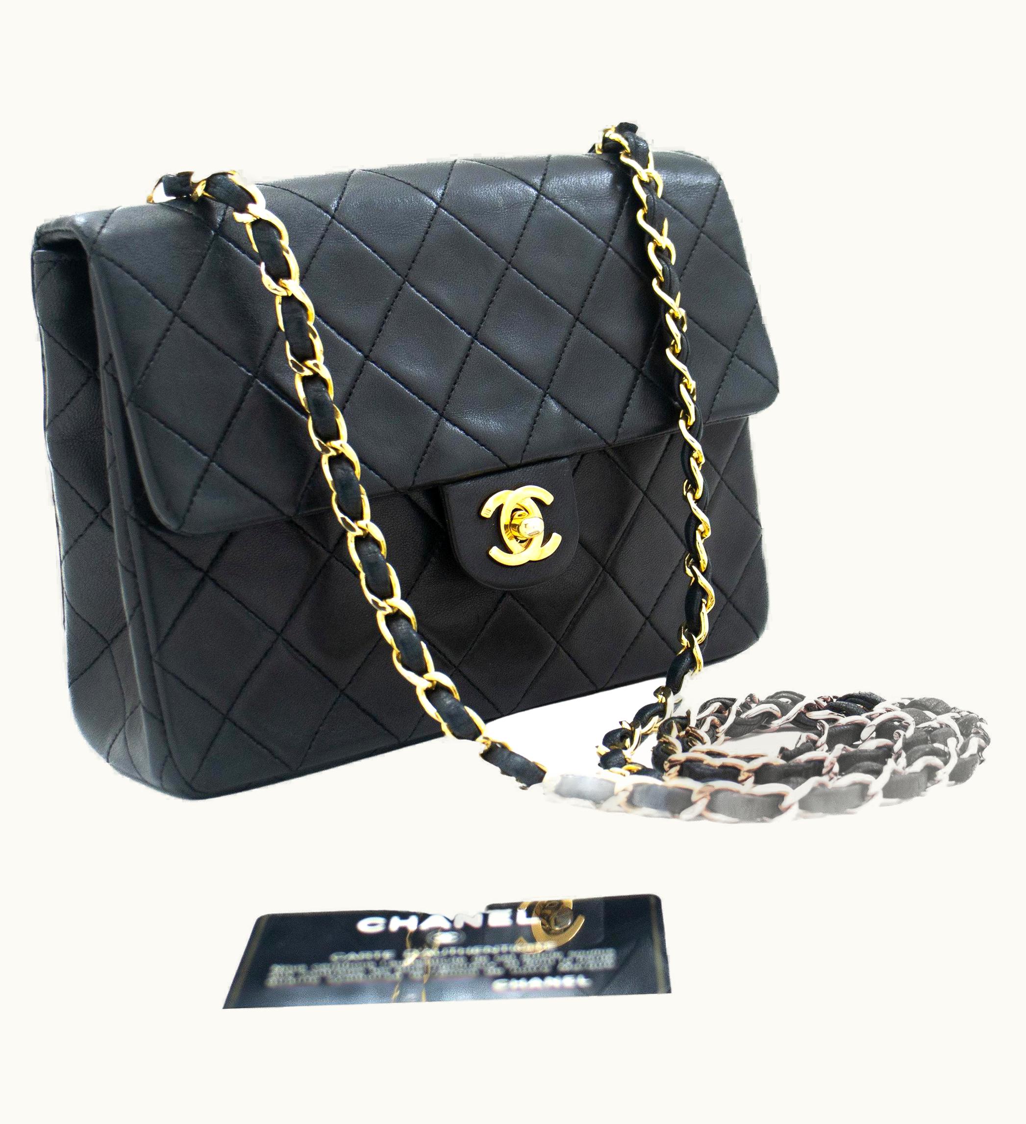 Chanel Chanel Mini Square Small Chain Shoulder Crossbody Bag Black Quilt UZ0590824