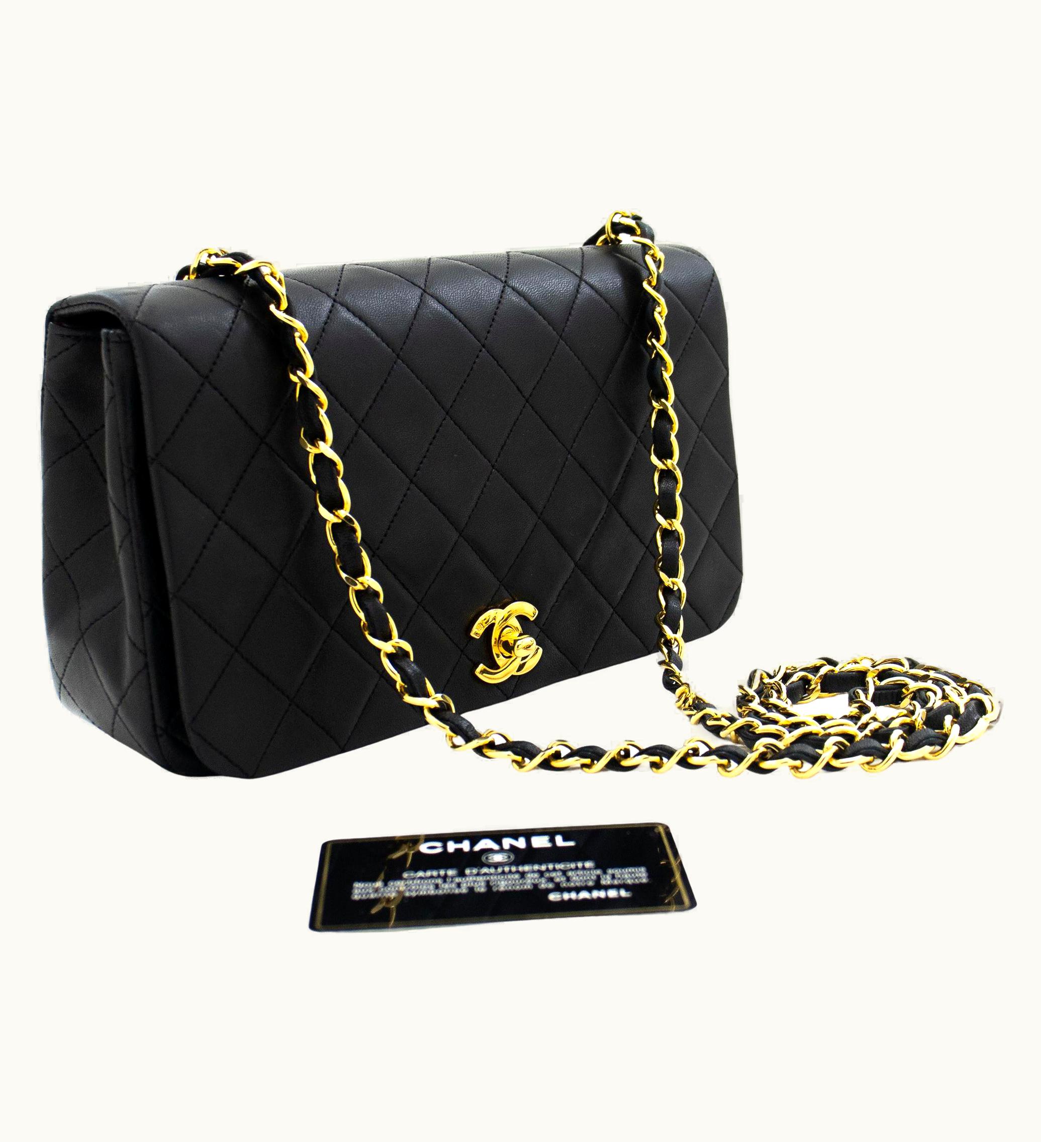 Chanel Chanel Full Chain Flap Shoulder Crossbody Bag Black Quilted Lamb