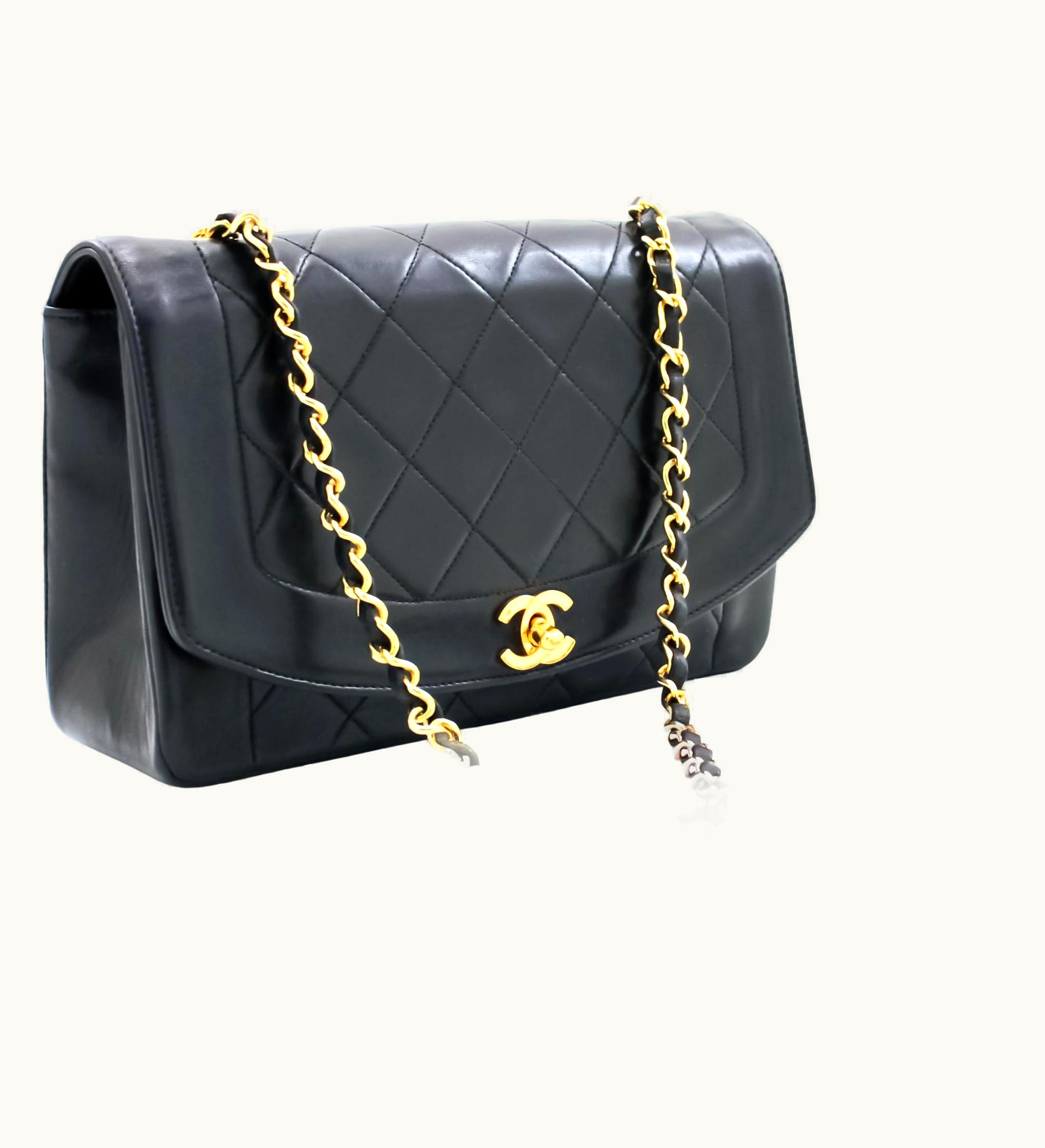 Chanel Chanel Diana Chain Flap Shoulder Crossbody Bag Black Quilted Lamb UZ0590833