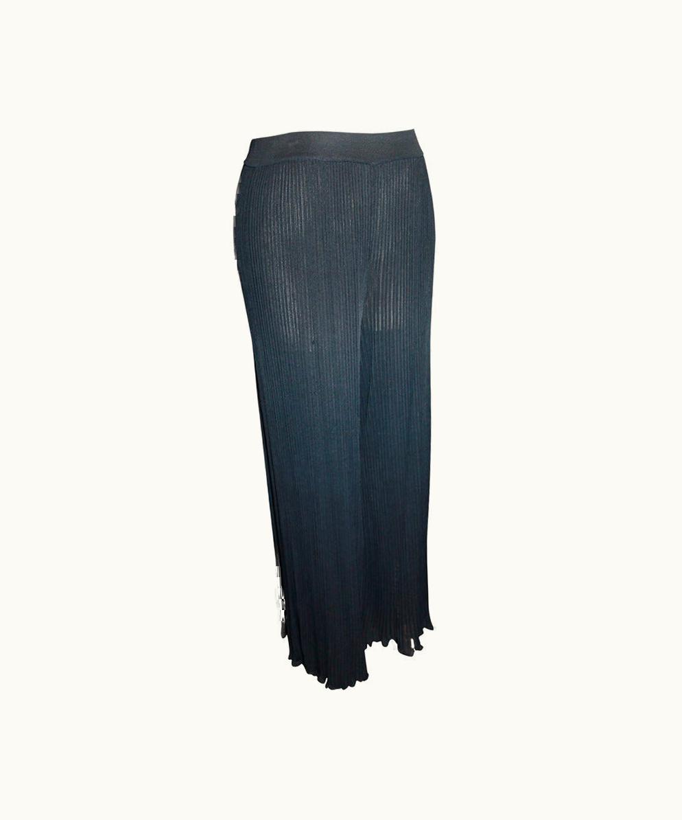 Chanel Chanel 1980' Vintage Black Pleated Palazzo Pants