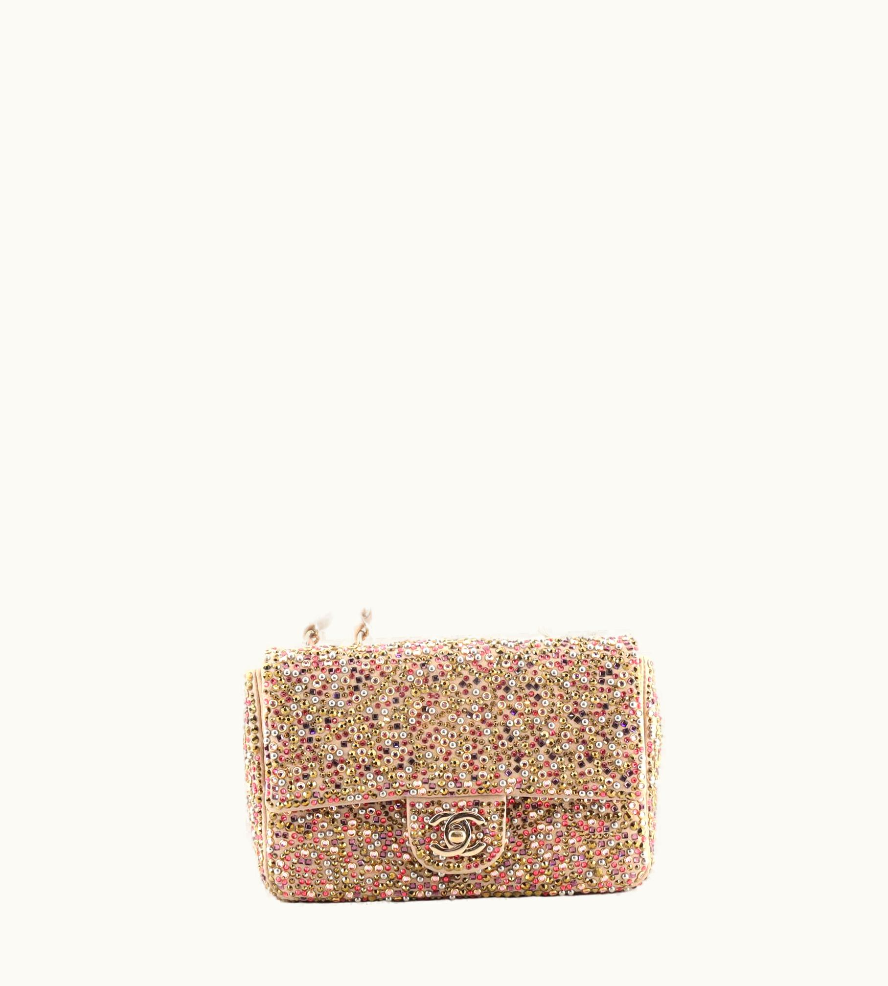 Chanel Chanel Cc Flap Bag Crystal Embellished Goatskin Mini