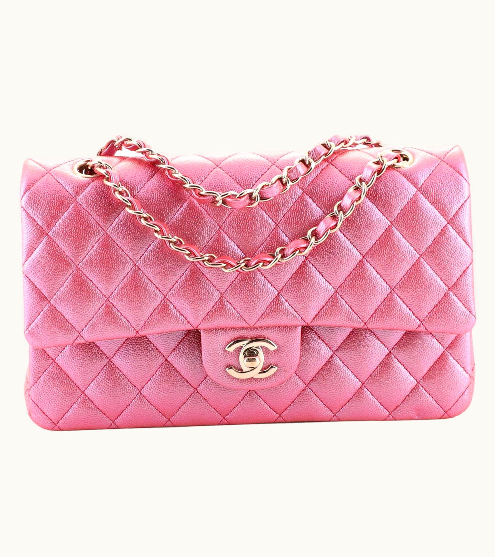Chanel Chanel Classic Double Flap Bag Quilted Metallic Caviar Medium