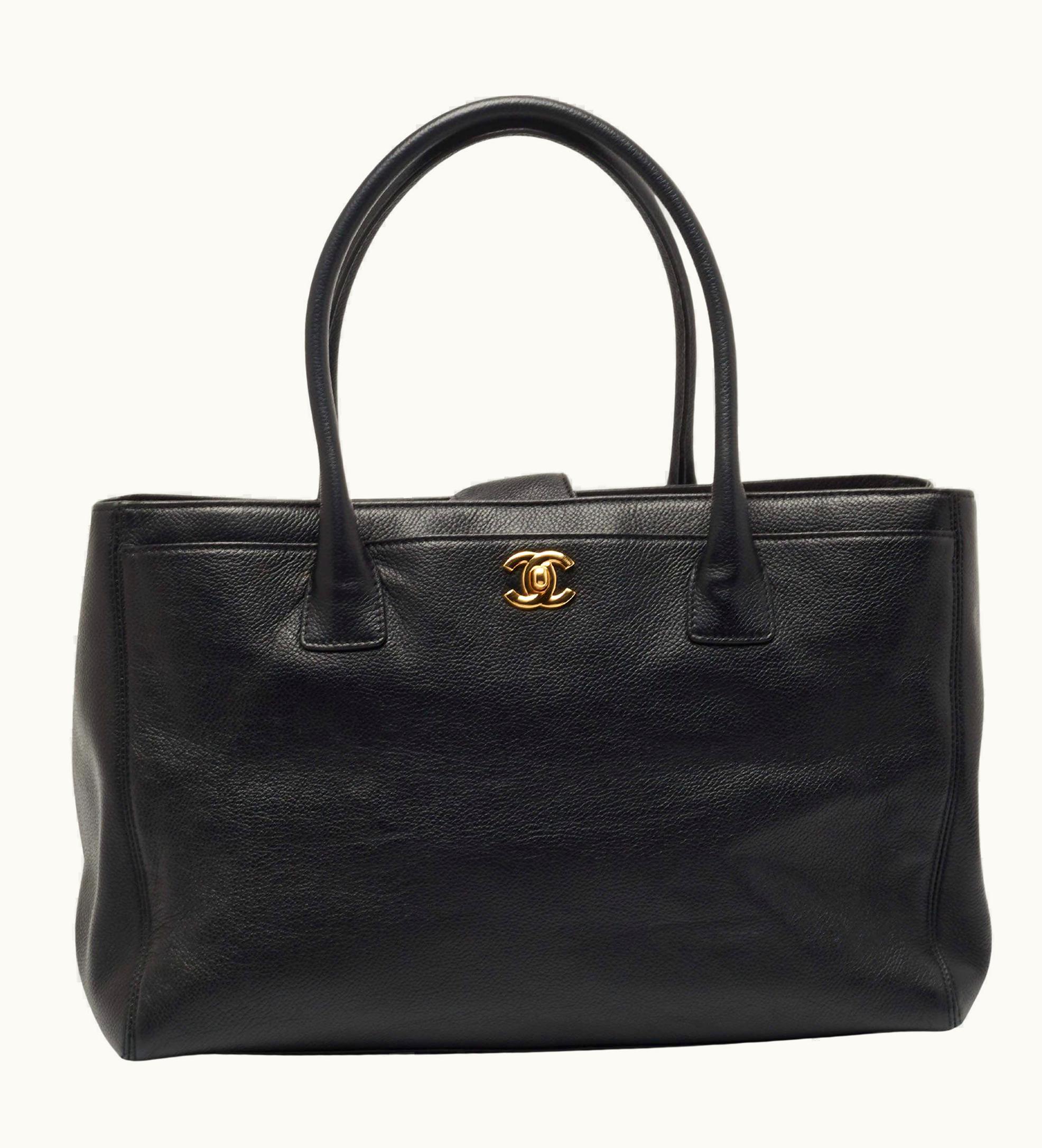 Chanel GLINT Exquisite Black Leather Cerf Shopper Tote