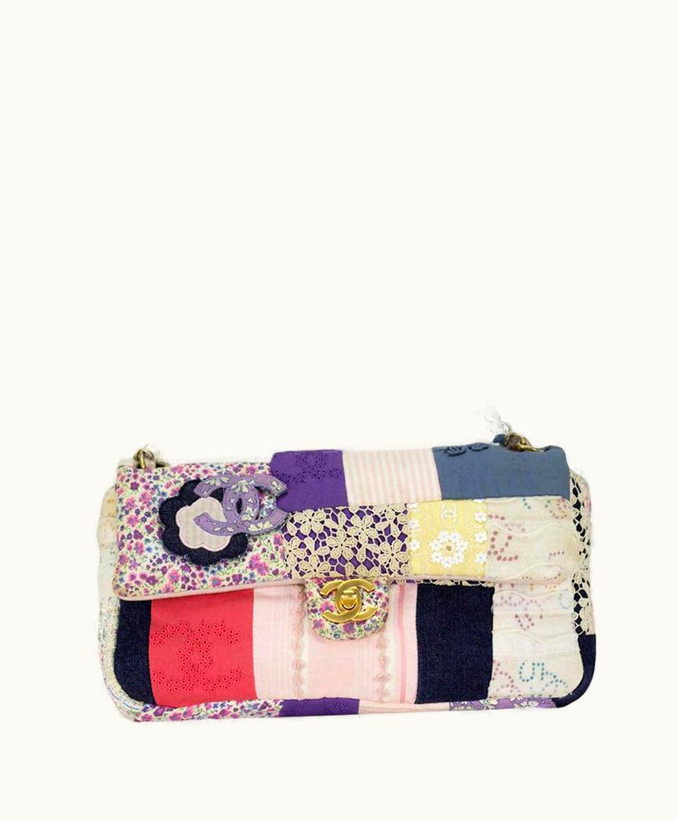 Chanel Chanel Vintage Tweed Rare Limited Edition Patchwork Small Classic Flap Bag