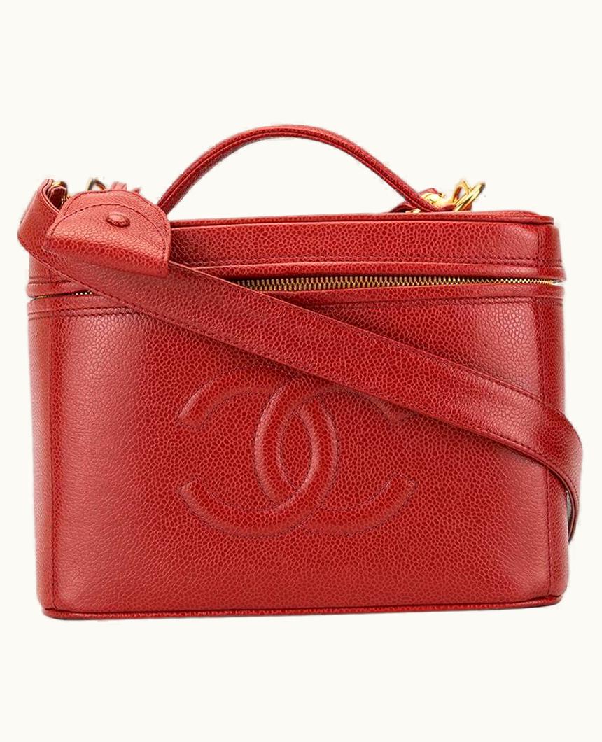 Chanel Chanel Red Vintage 90' Cc Vanity Case Crossbody Bag