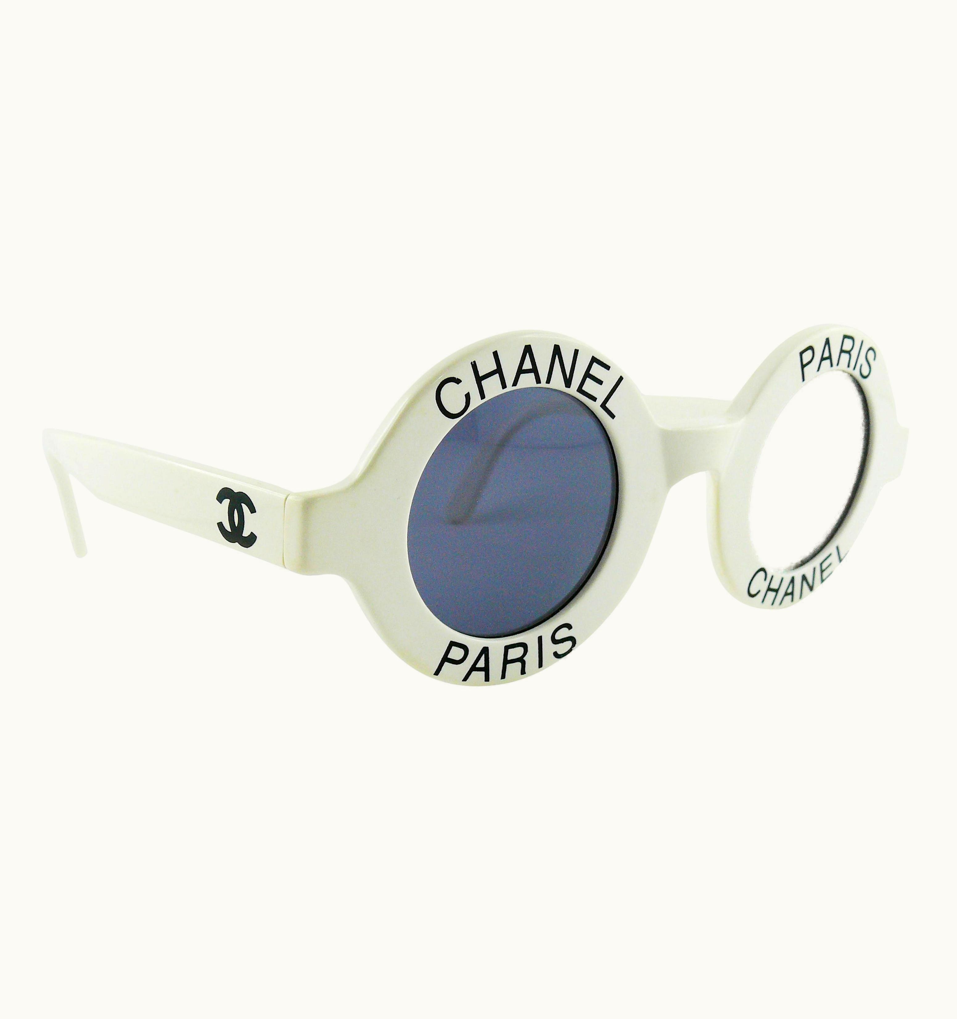 Chanel Chanel Vintage 1993 Iconic Chanel Paris White Sunglasses UZ0591038