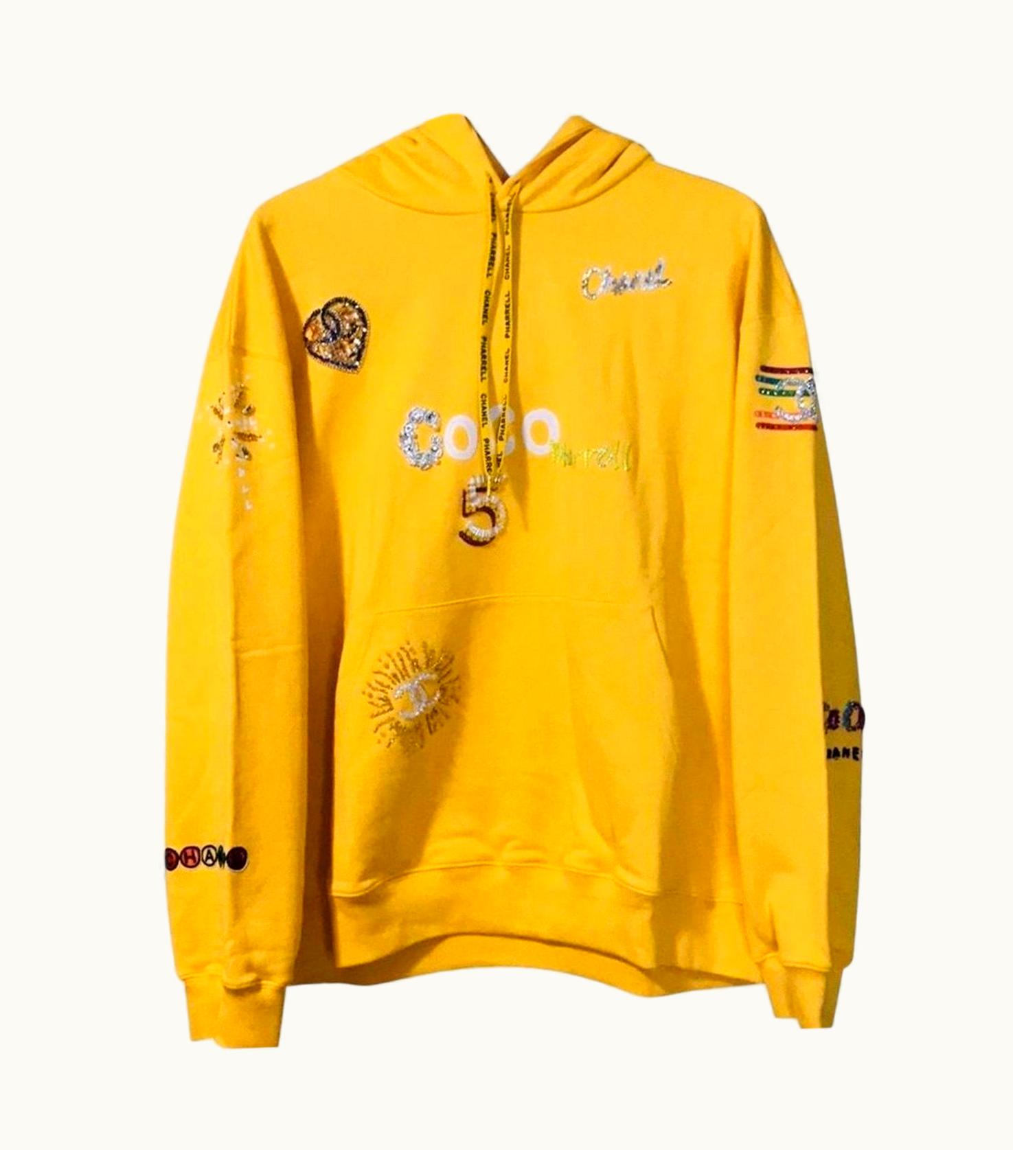 Chanel Chanel Pharrell 2019 Chanel Appliqué Sunflower Yellow Hoodie