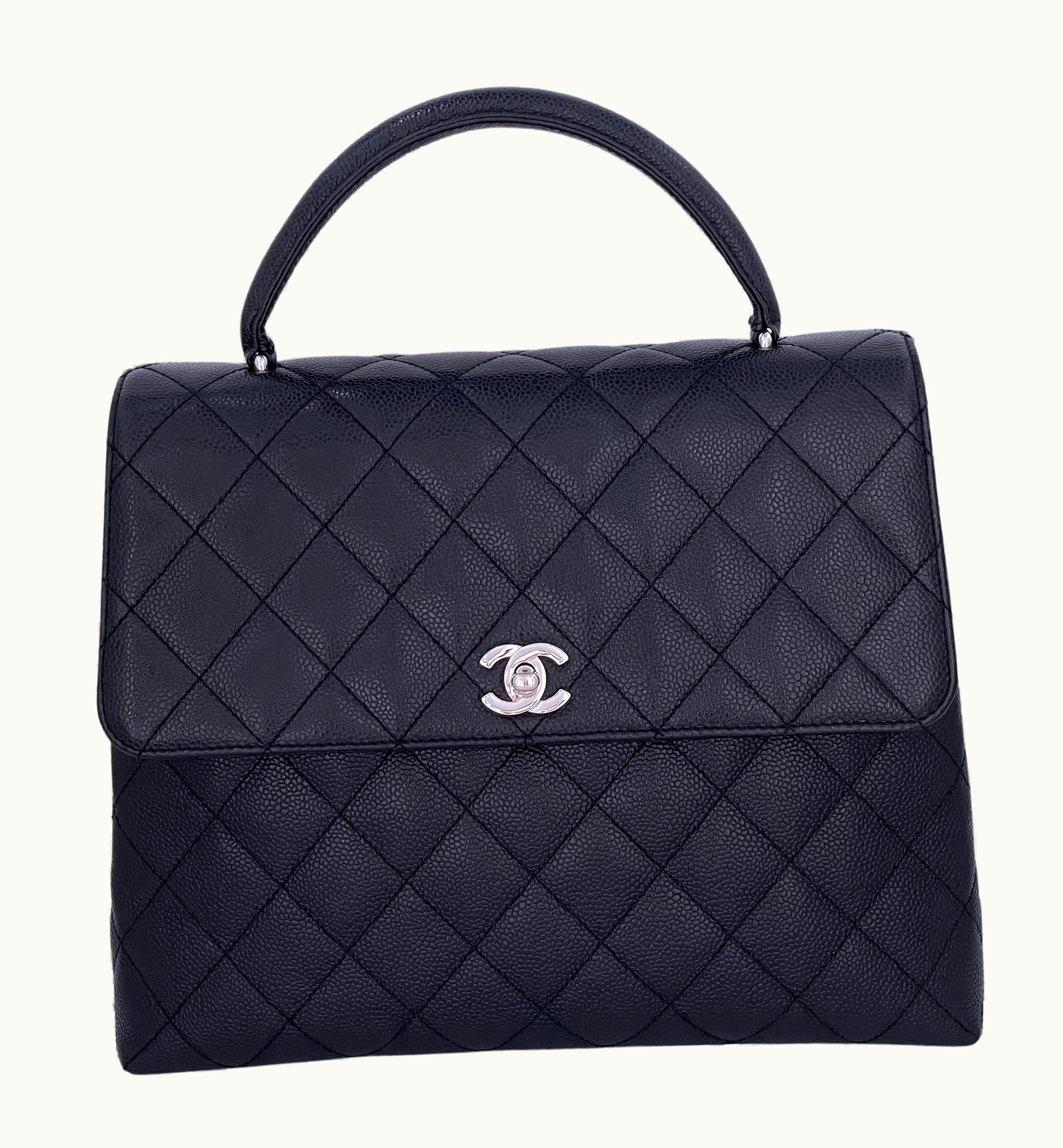 Chanel Chanel Vintage Black Caviar Kelly Flap Bag Shw