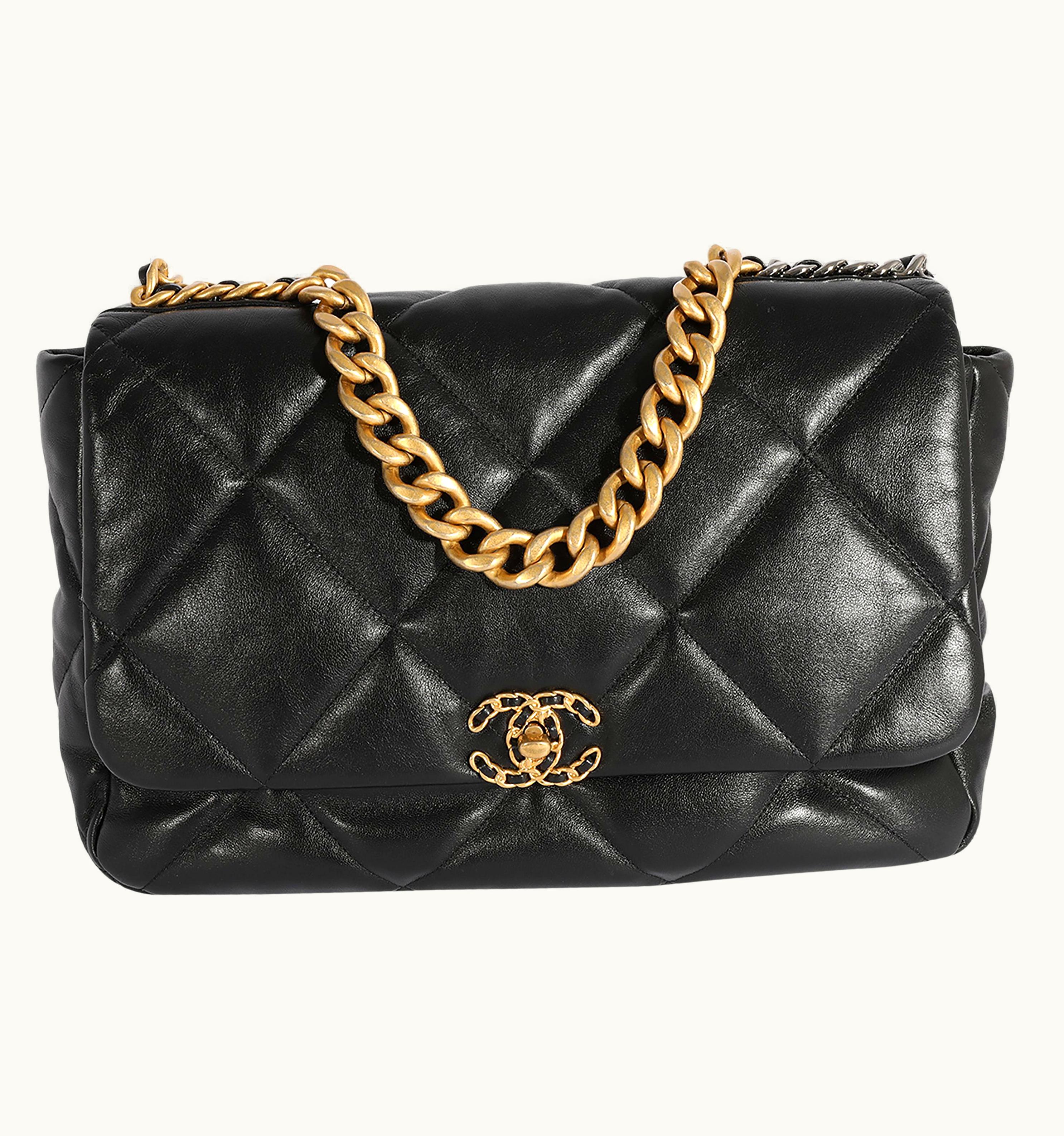 Chanel Chanel Black Quilted Lambskin Large Chanel 19 Flap Bag