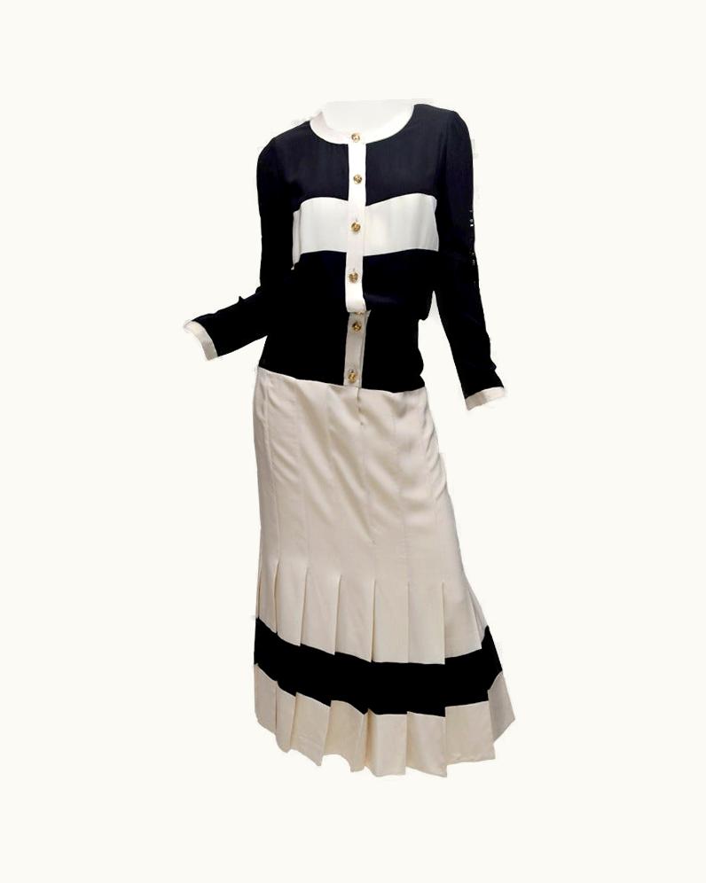 Chanel Chanel 1984 Black&White Iconic Dress Early Lagerfeld Era