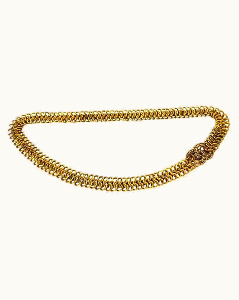 Chanel Chanel 1984 Goldtone Circle Chain Belt With Cc Closure