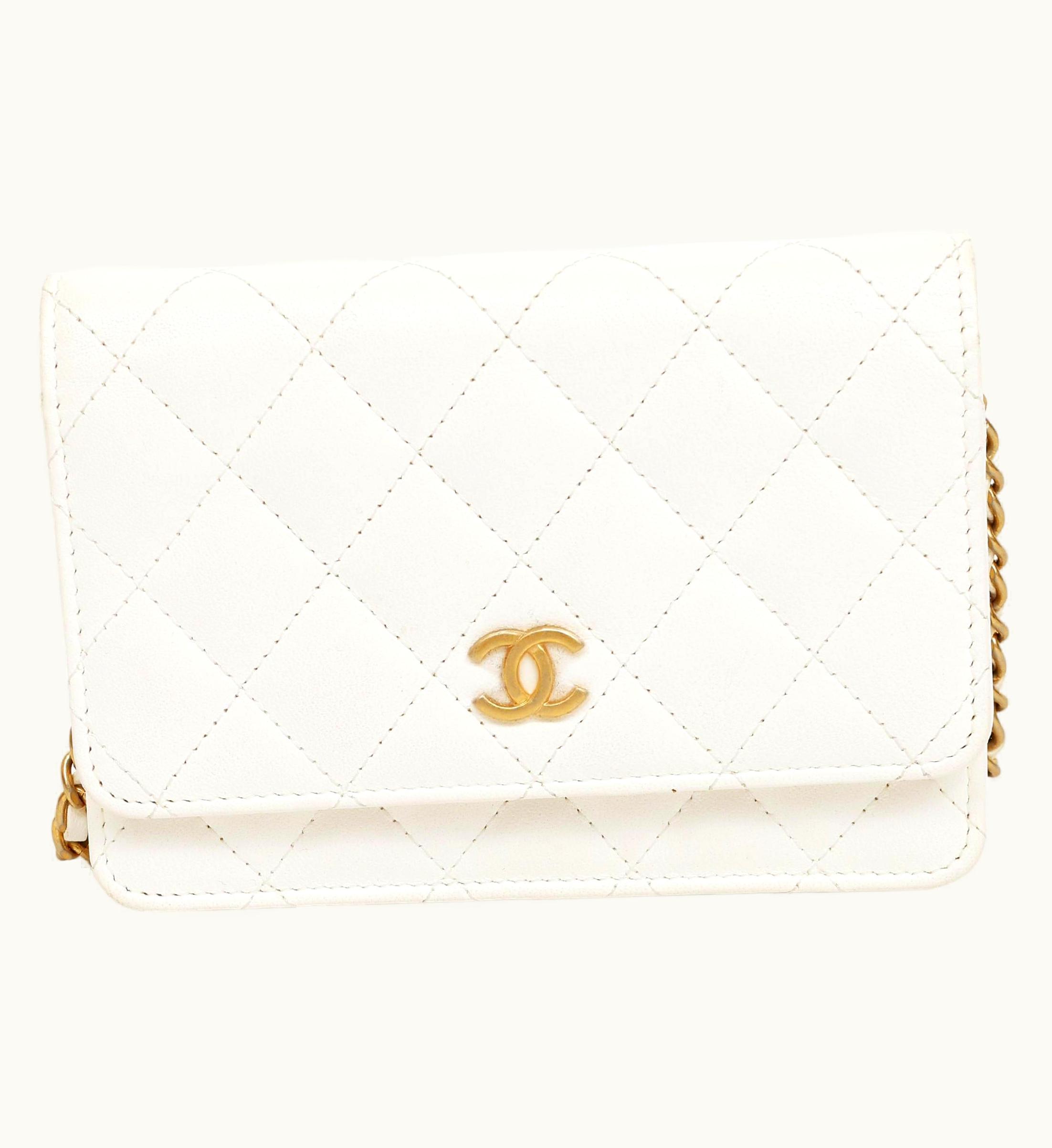 Chanel Chanel 2020 White Lambskin Romance Mini Clutch Bag
