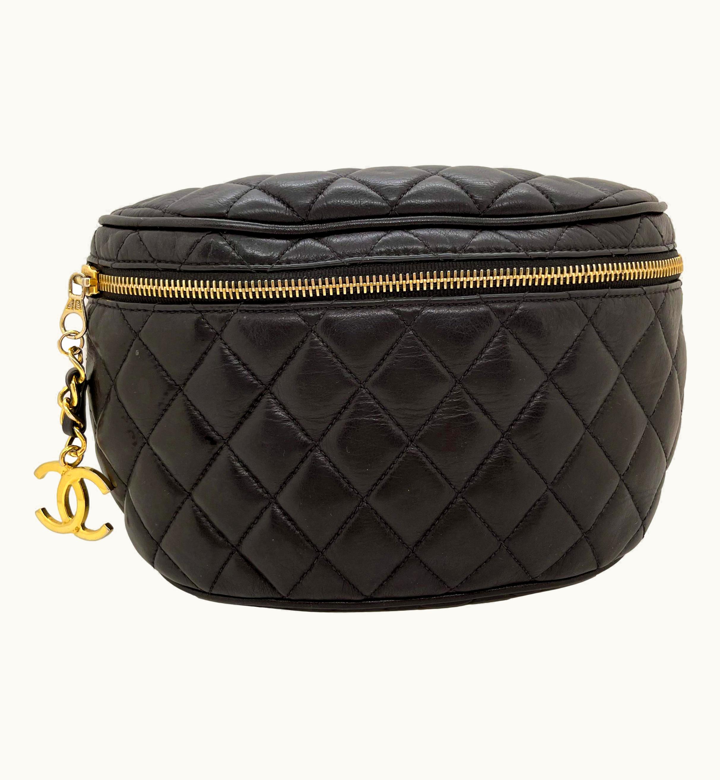 Chanel Chanel Quilted Lambskin Waist Belt Bum Bag With Gold Hardware