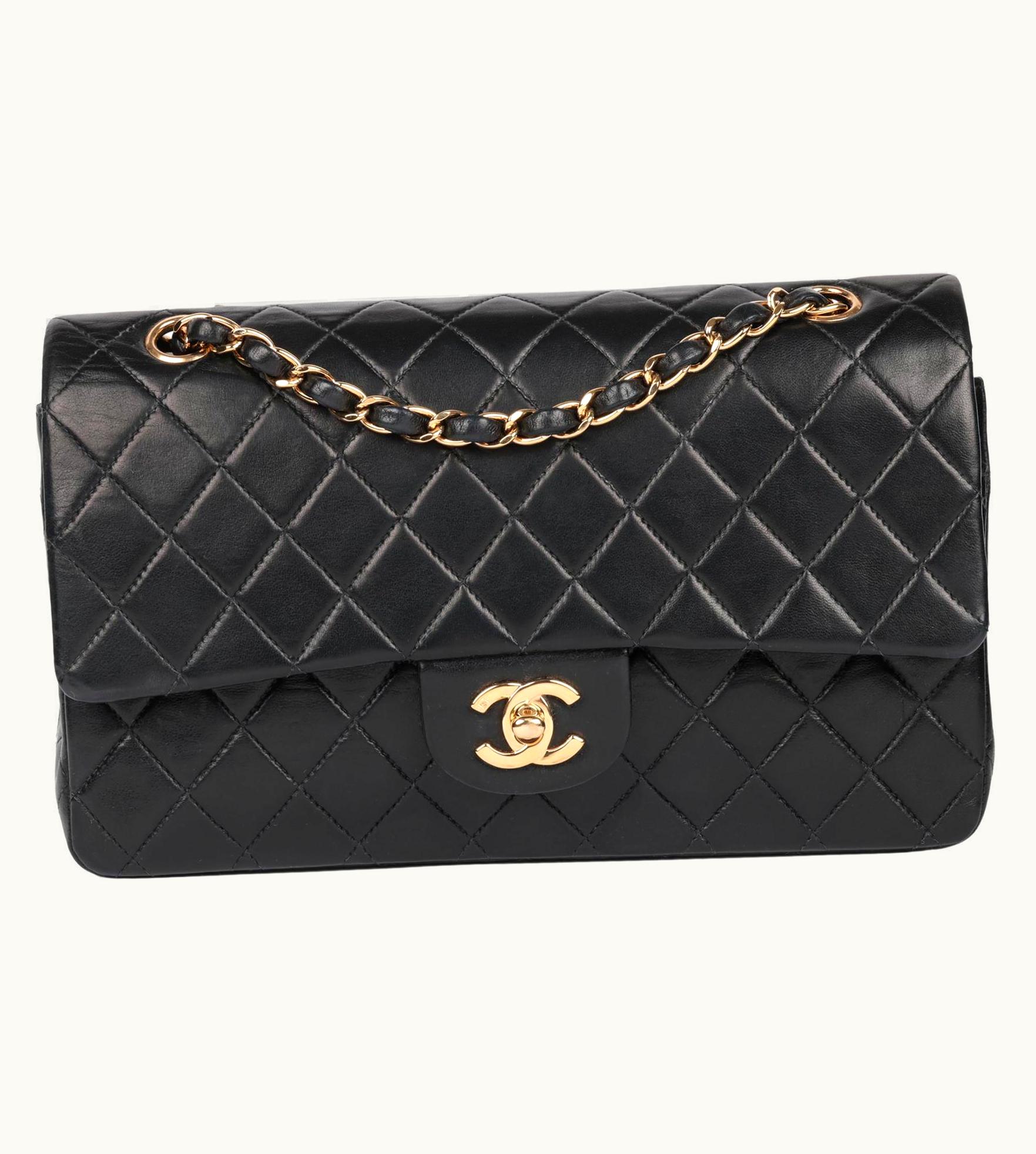 Chanel Chanel Black Quilted Lambskin Vintage Medium Classic Double Flap Bag UZ0591246