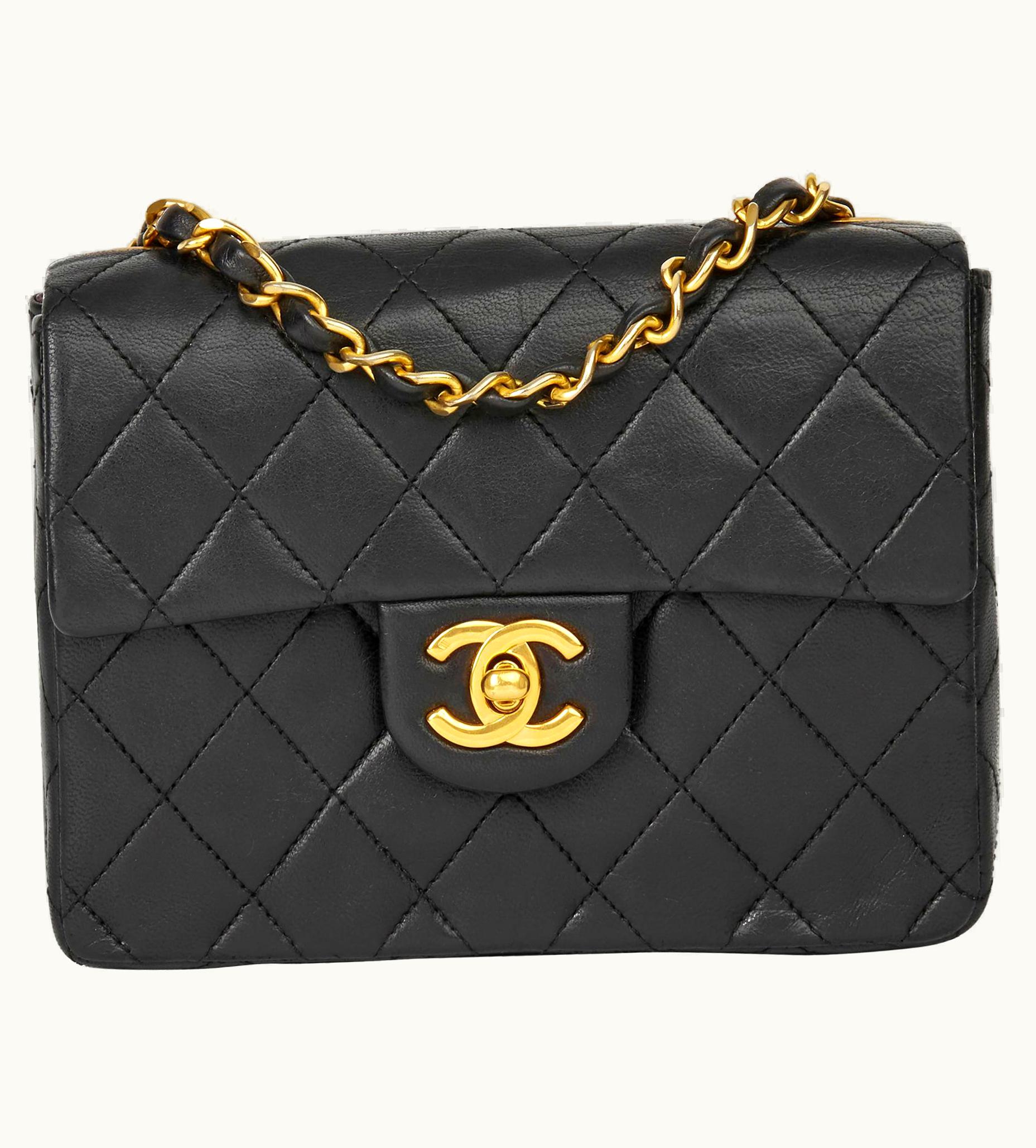 Chanel 1986 Chanel Black Quilted Lambskin Vintage Mini Flap Bag UZ0591290