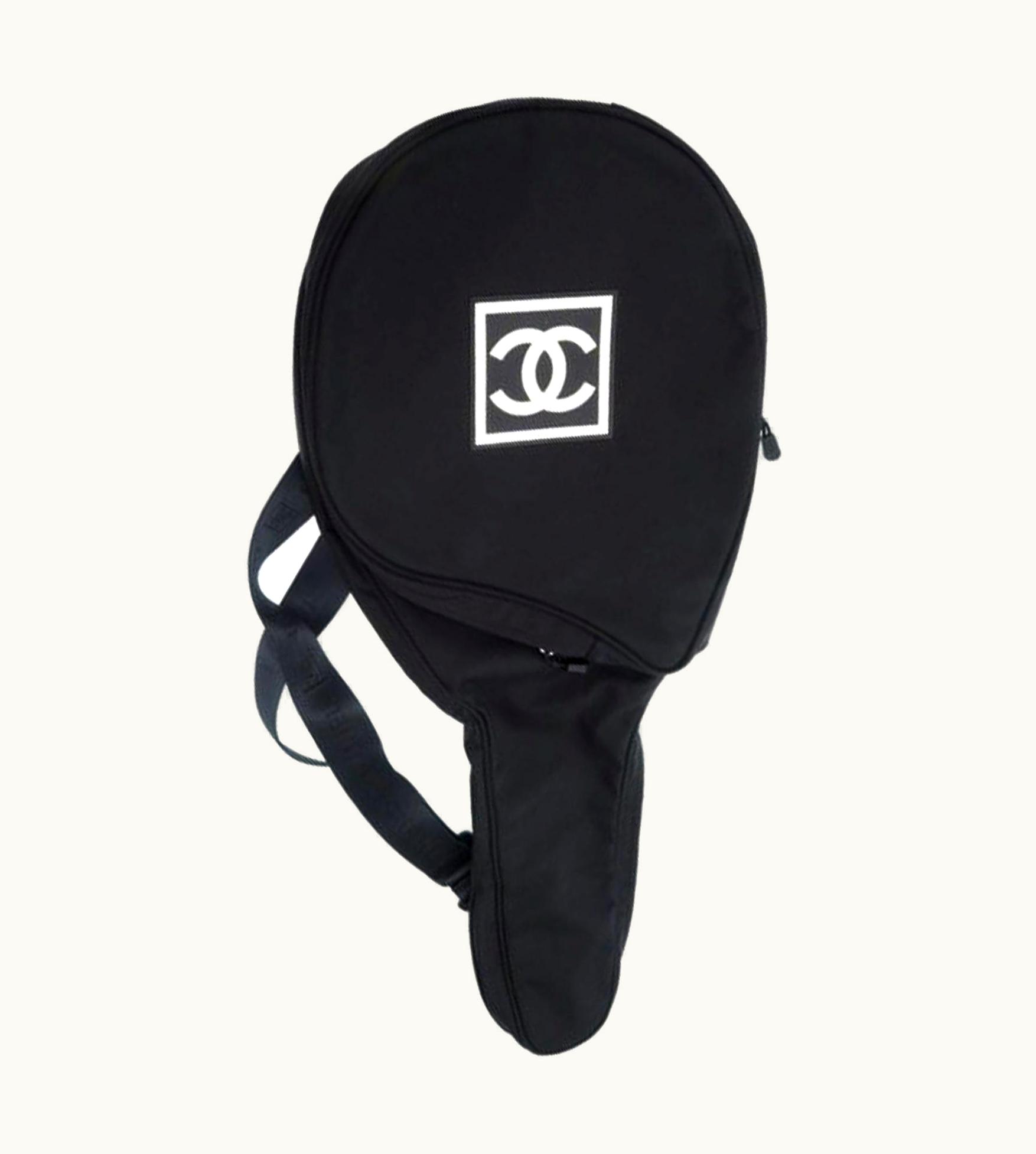 Chanel Chanel Canvas Tennis Racquet Cover Black Nylon Bag