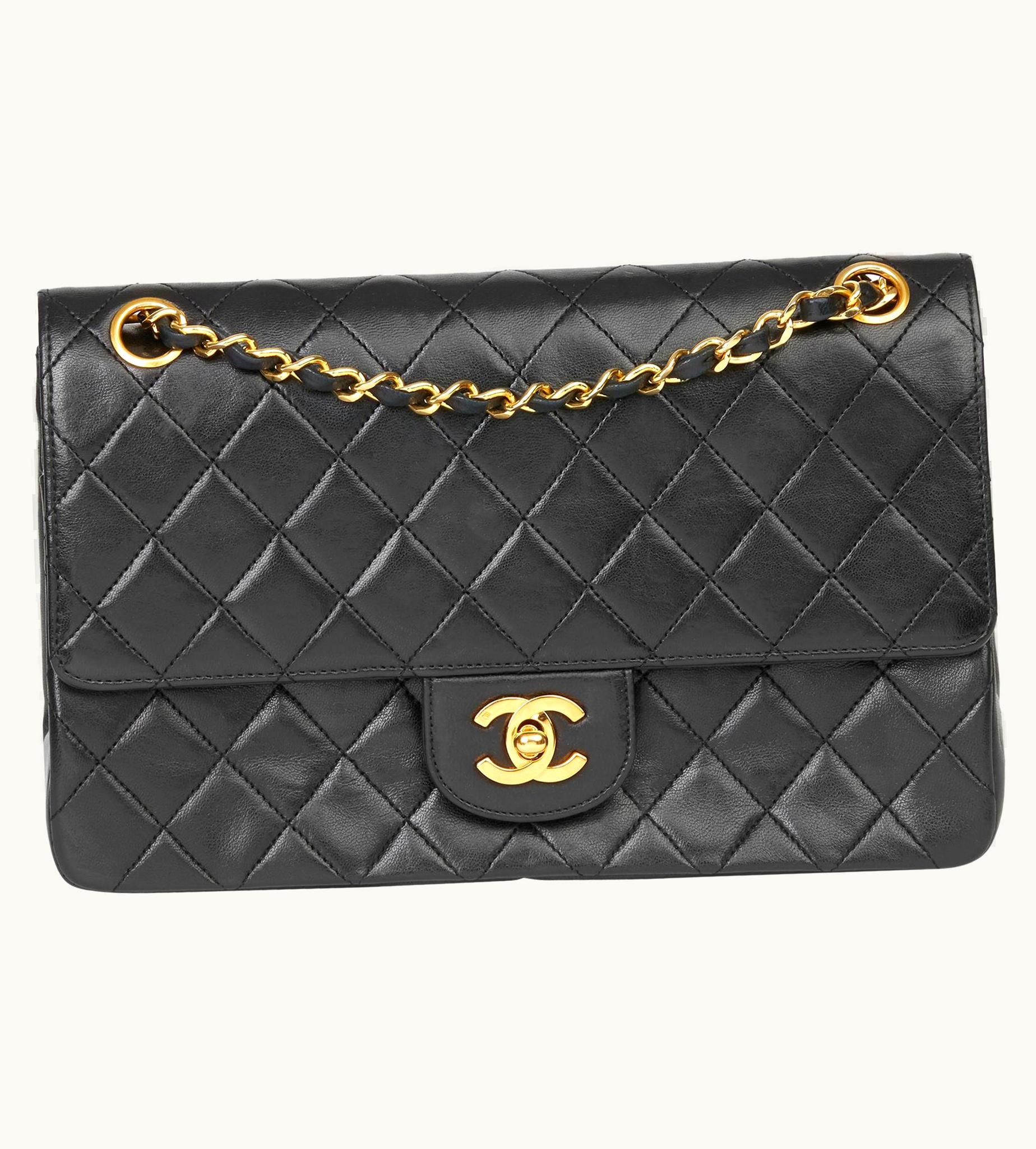 Chanel 1987 Chanel Black Quilted Lambskin Medium Classic Double Flap Bag UZ0591314