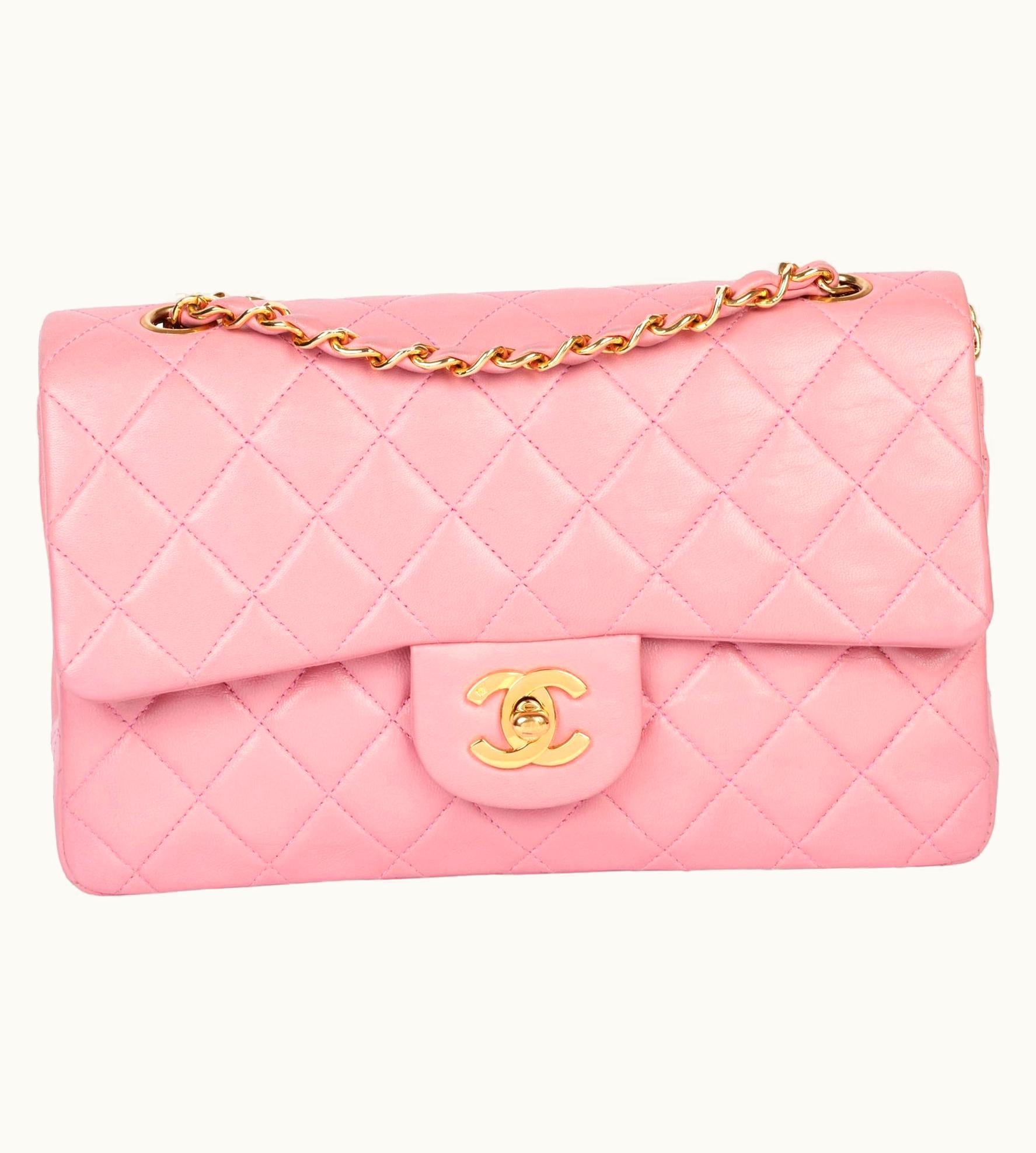 Chanel Chanel Pink Quilted Lambskin Vintage Small Classic Double Flap Bag