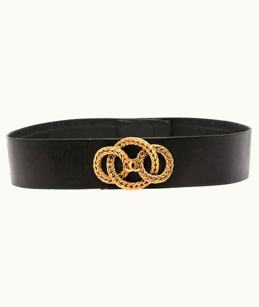 Chanel Chanel Haute Couture Black Woven Cc Detail Belt