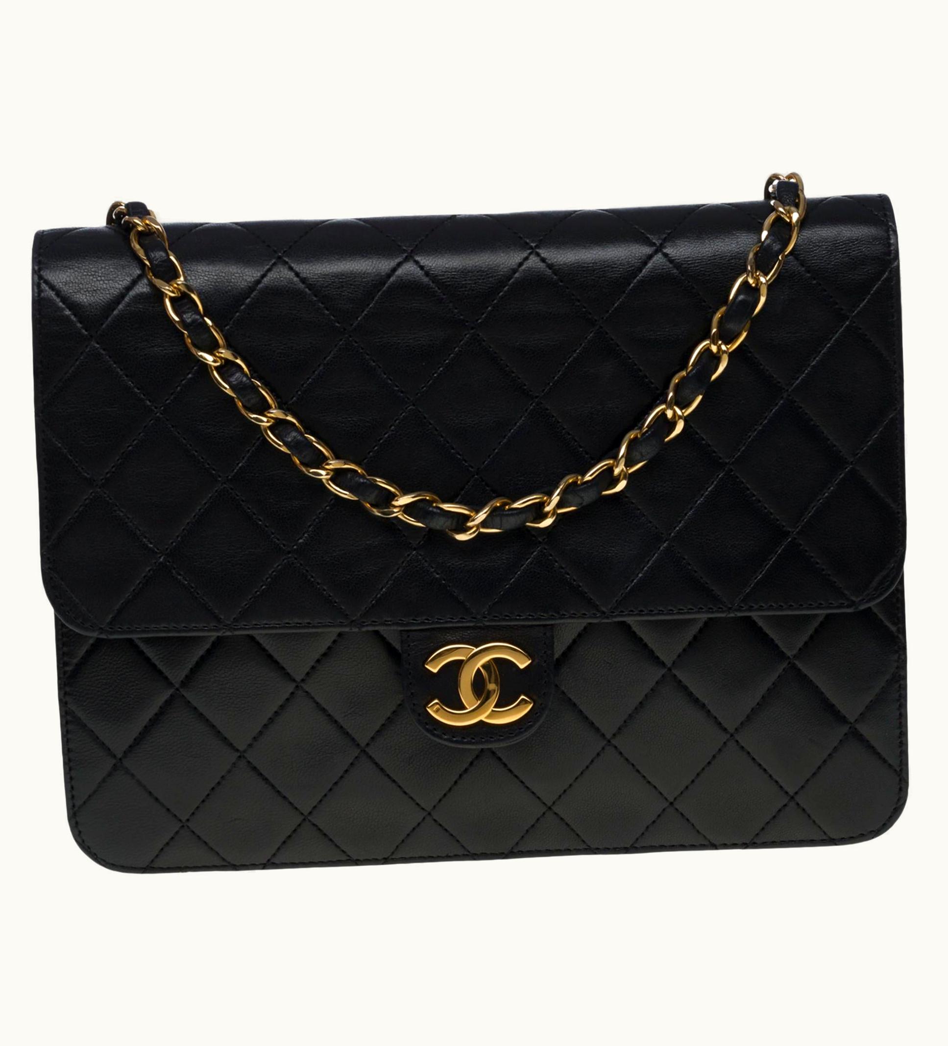 Chanel Gorgeous Chanel Classic Flap Shoulder Bag In Black Quilted Lambskin, Ghw UZ0591324