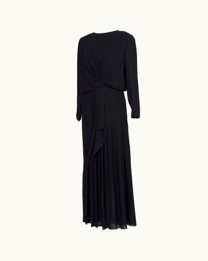 Chanel Chanel Vintage 1989/1990 Winter Black Silk Dress