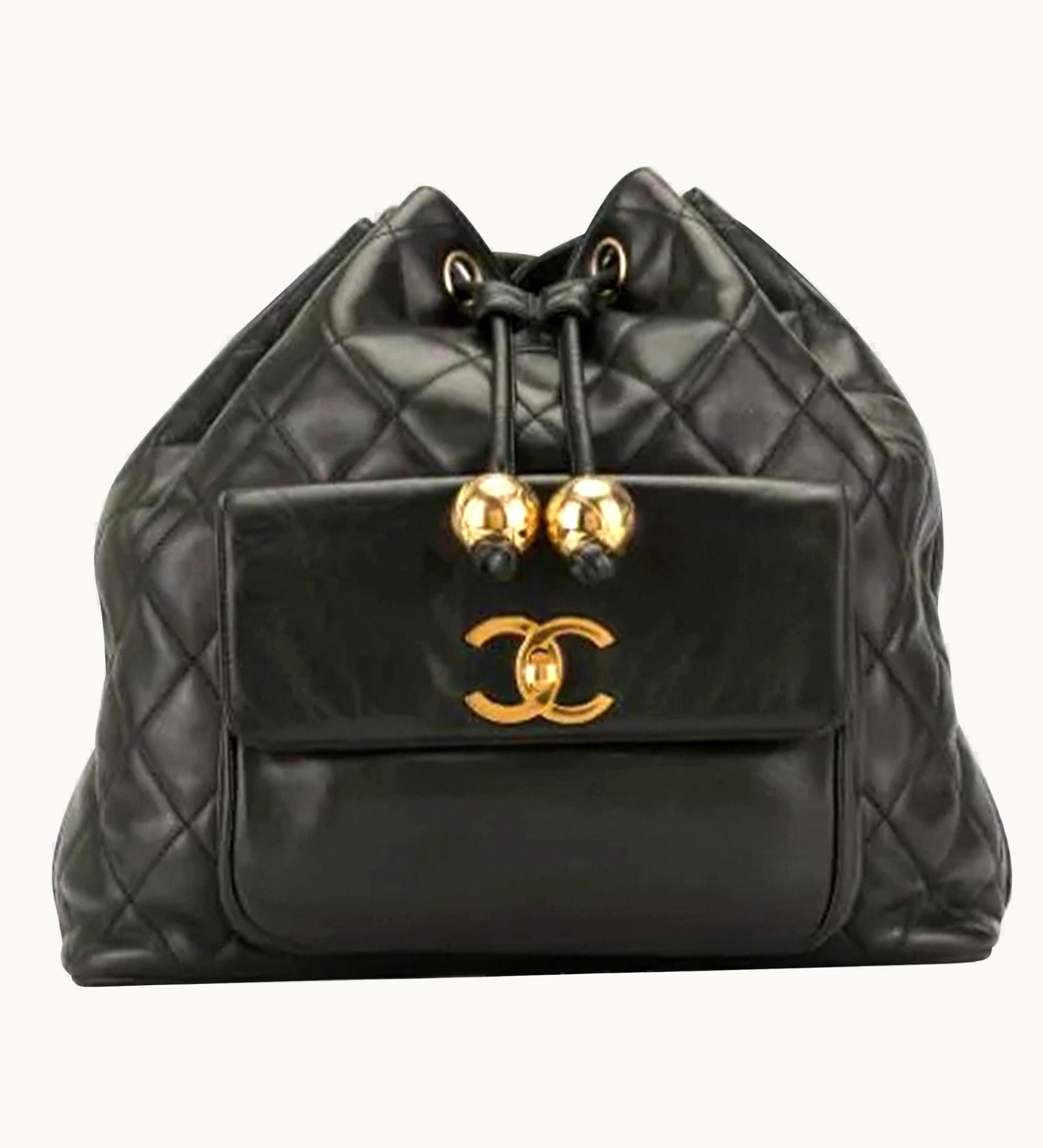 Chanel Chanel 1990' Vintage Diamond Quilted Drawstring Bucket Backpack Rucksack
