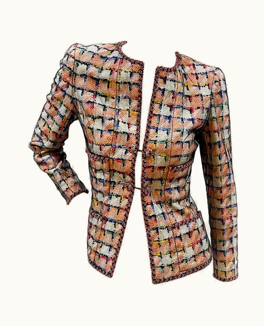 Chanel Chanel Multicolor Beaded Trim Jacket Cruise1998 1998