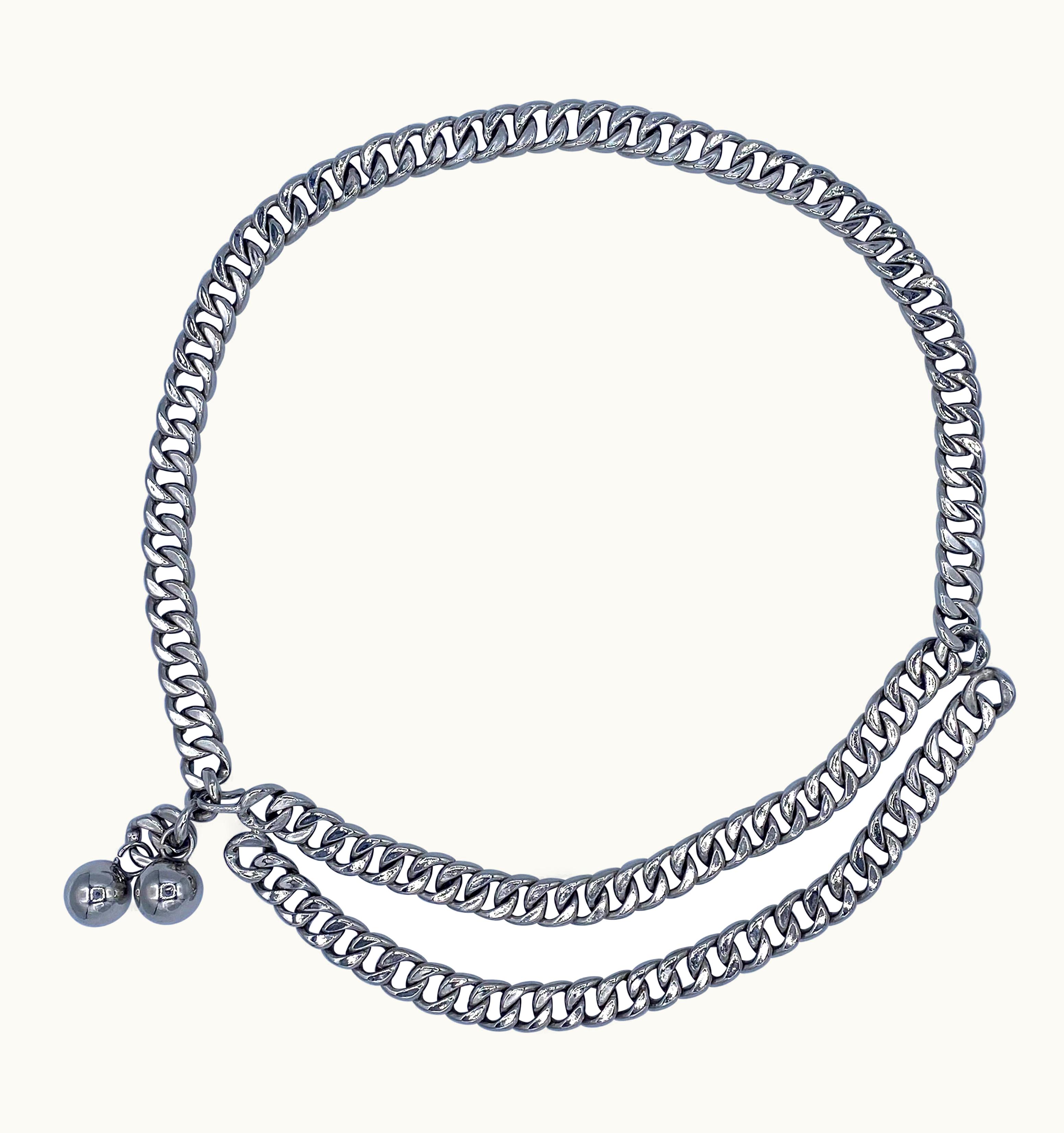 Chanel Vintage Chanel Heavy Silver Chain Link Belt UZ0591471