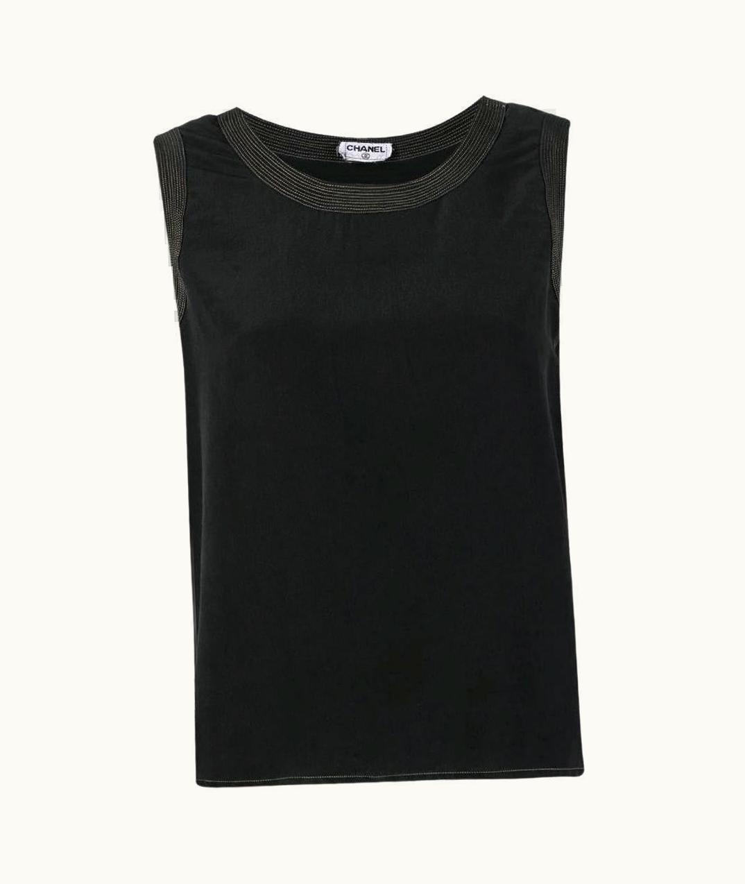 Chanel 90s Chanel Vintage Black Silk Tank Top