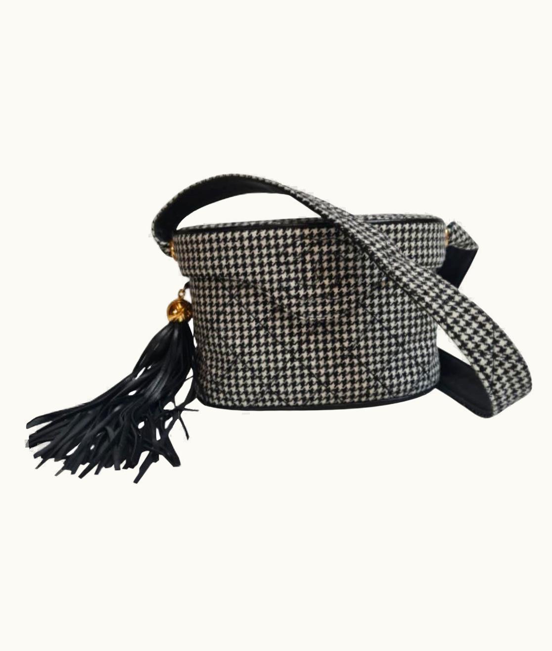 Chanel Chanel Vintage Houndstooth Vanity Case Crossbody Bag
