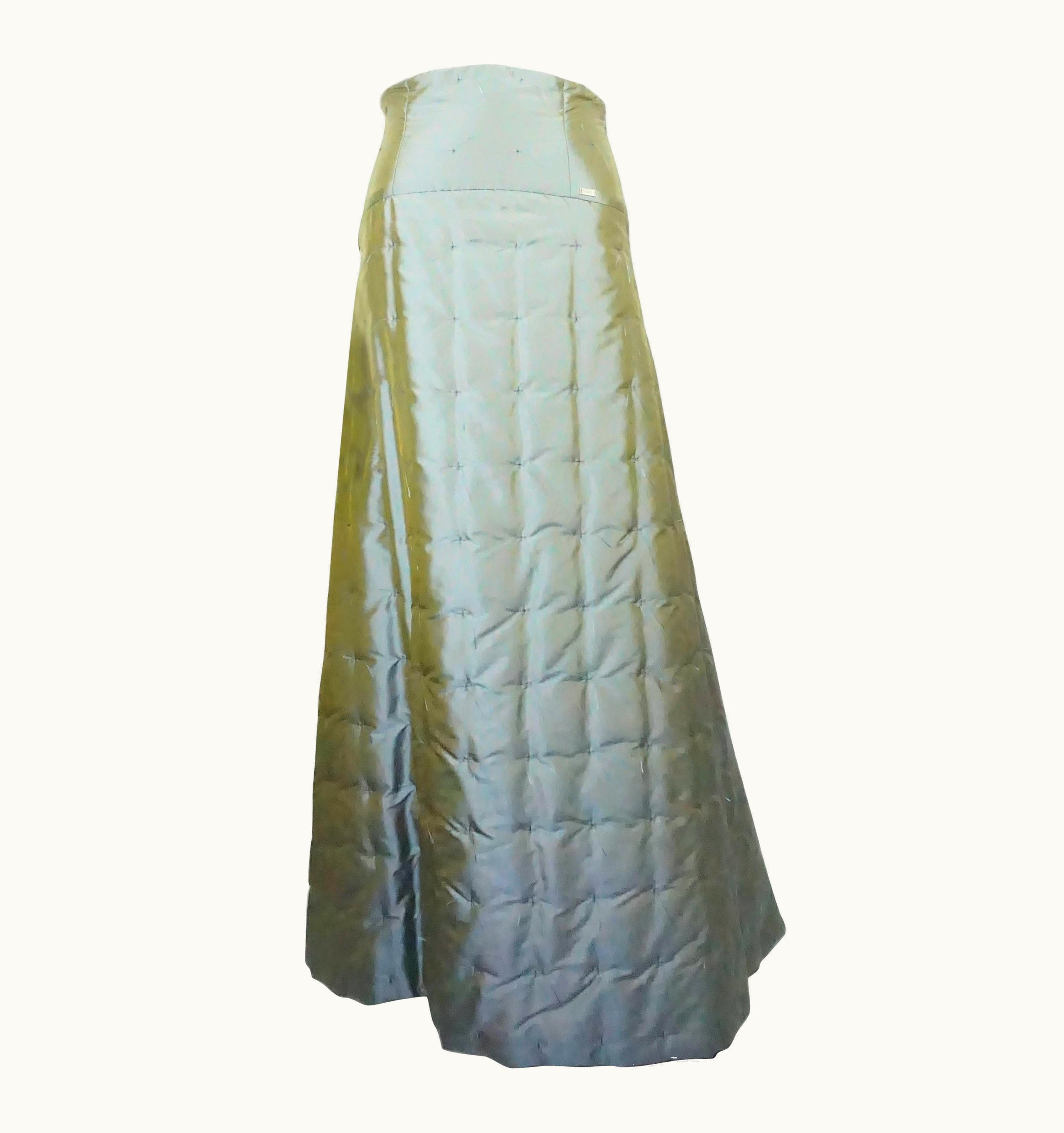 Chanel Chanel Grey Iridescent Quilted Skirt