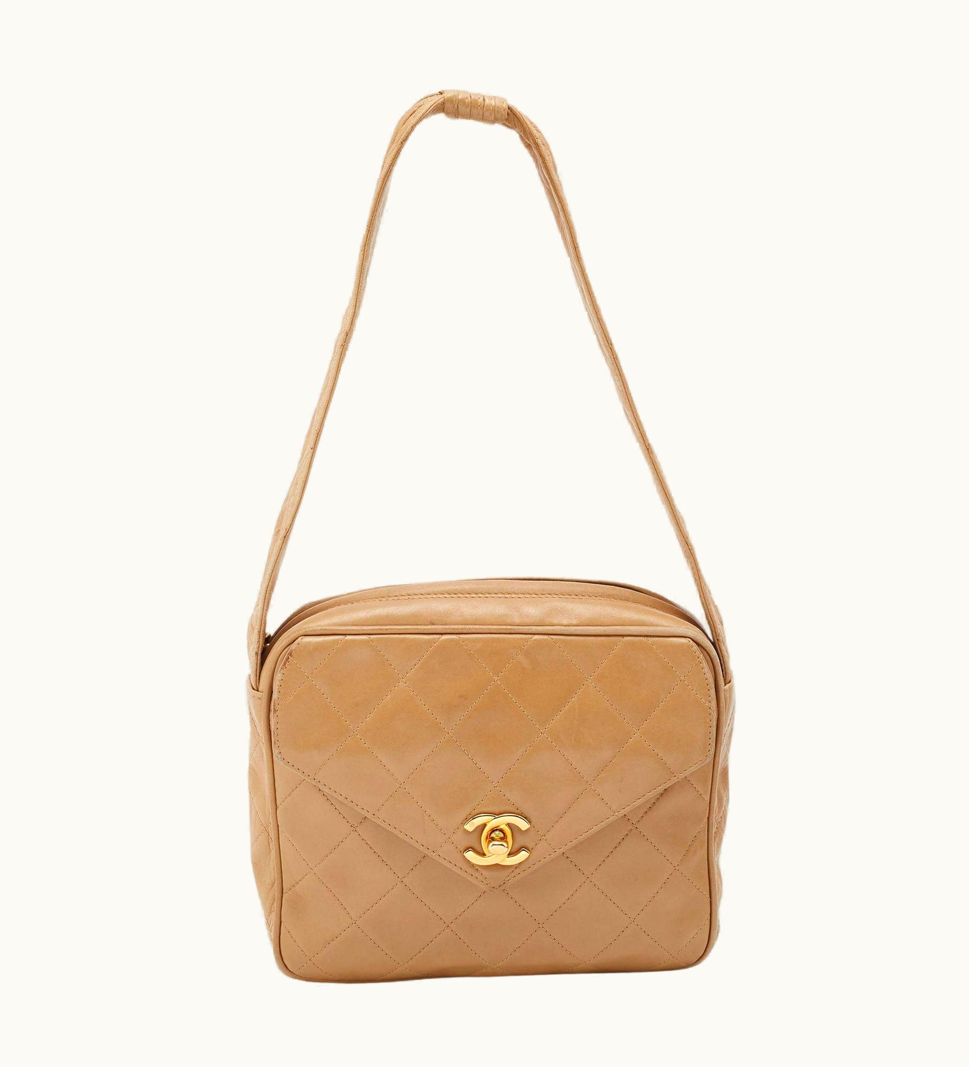Chanel GLINT Chanel Quilted Leather Camera Bag Beige