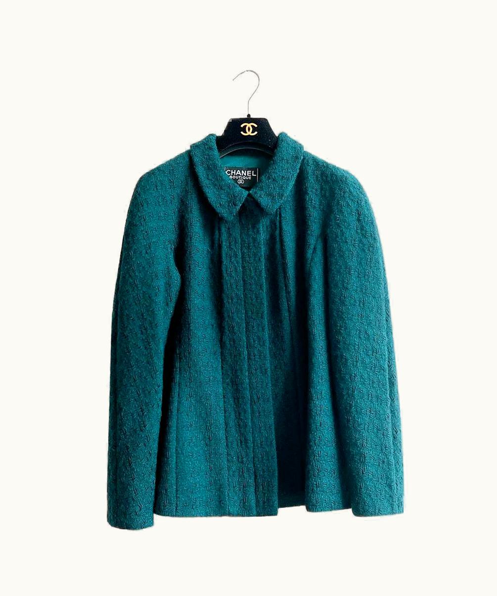Chanel Chanel Vintage Green Tweed Jacket, France, 1990s