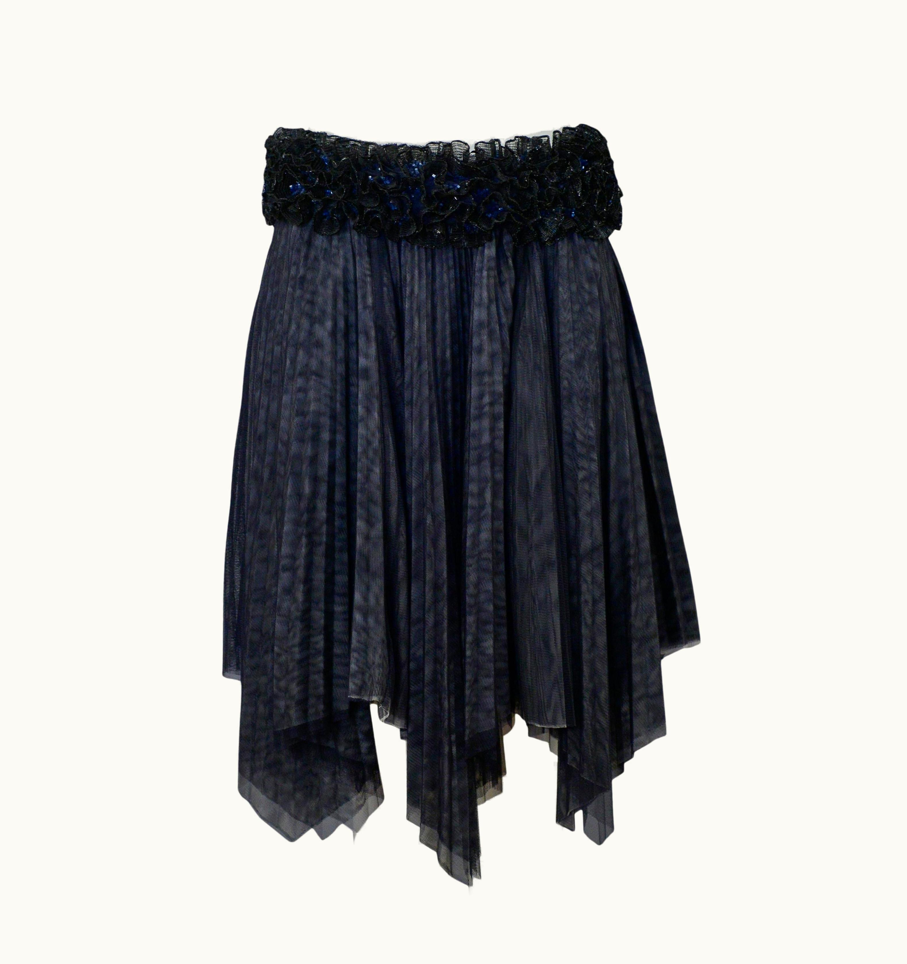 Chanel Chanel Pleated Skirt With Floral Sequin Waistband