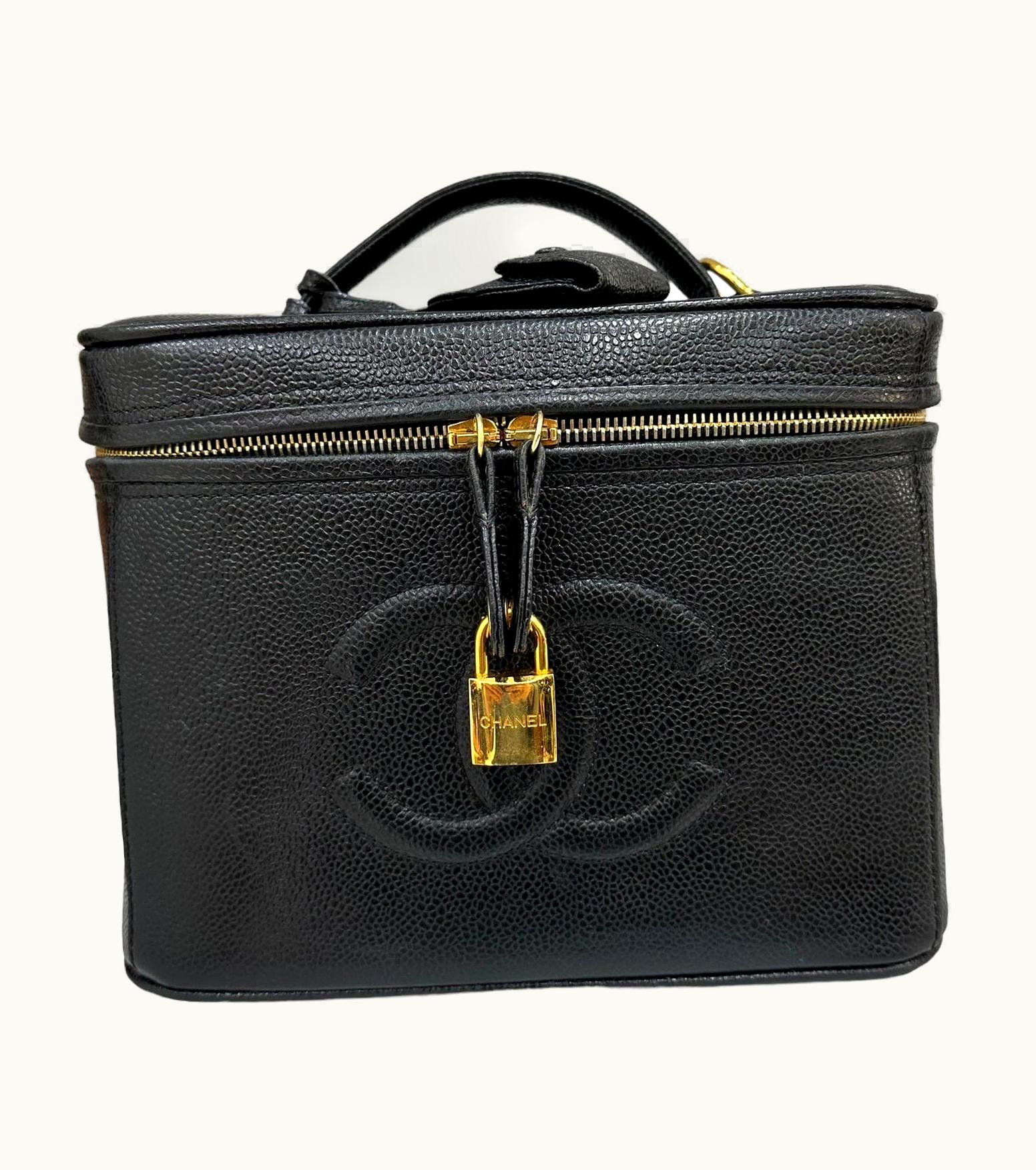 Chanel 1997 Chanel Vanity Beauty Black Shoulder Bag Vintage