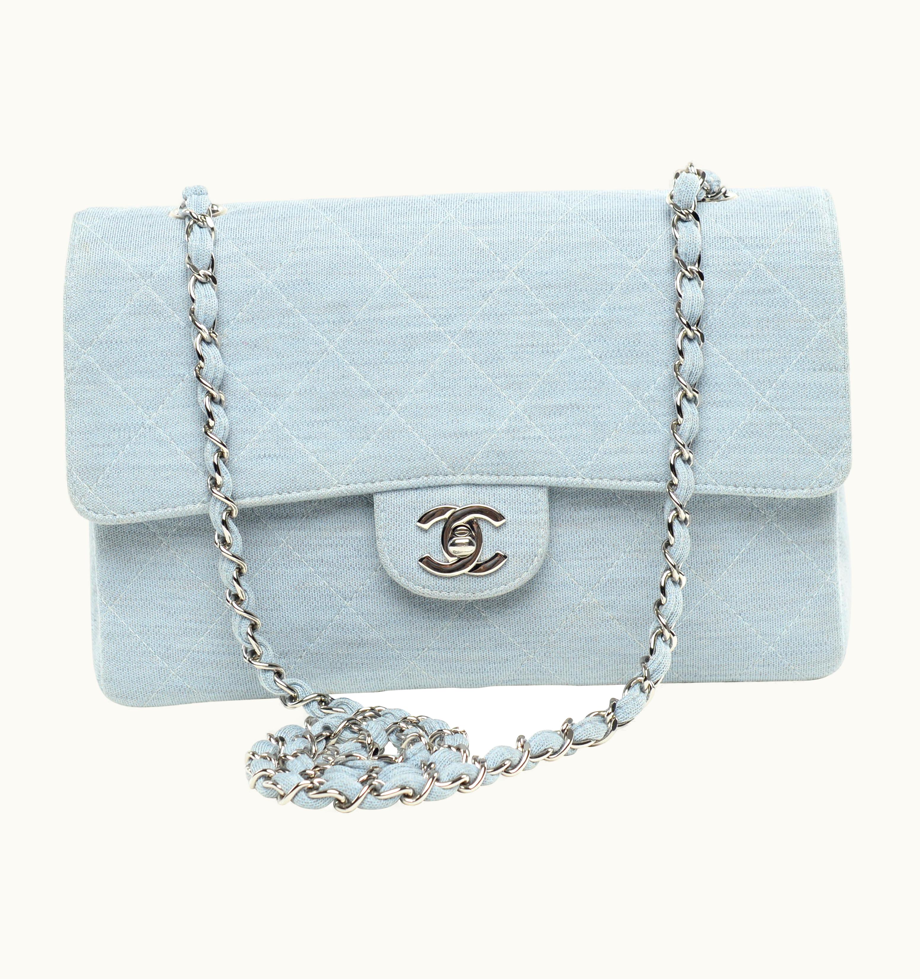 Chanel Chanel Flap Bag Light Blue Denim Look Shw