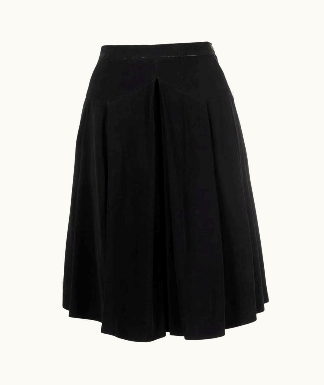 Chanel 90s Chanel Vintage Black Viscose Paneled 90s Skirt
