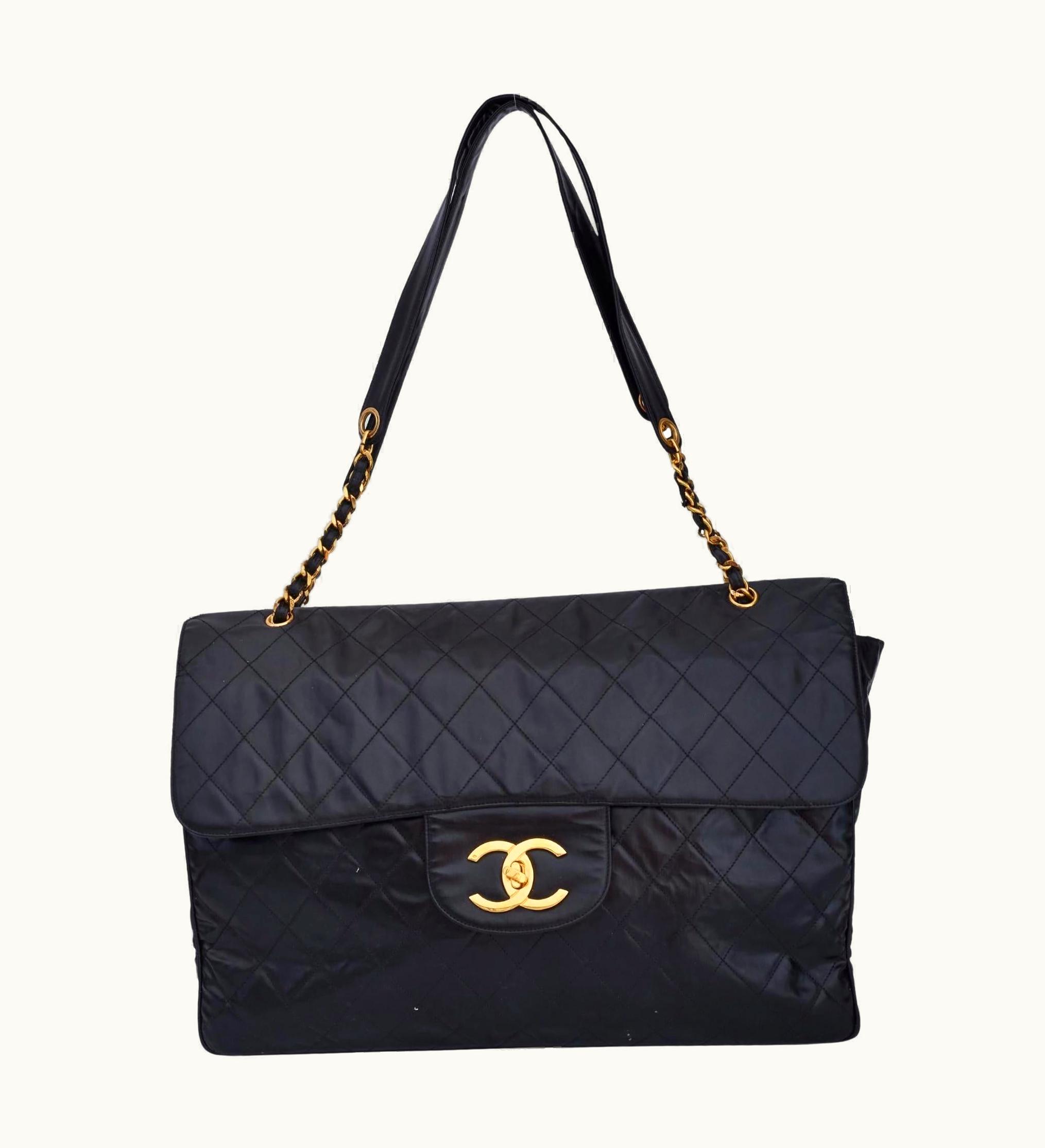 Chanel Chanel Vintage Lambskin Mademoiselle Xxl Flap Bag (1995)