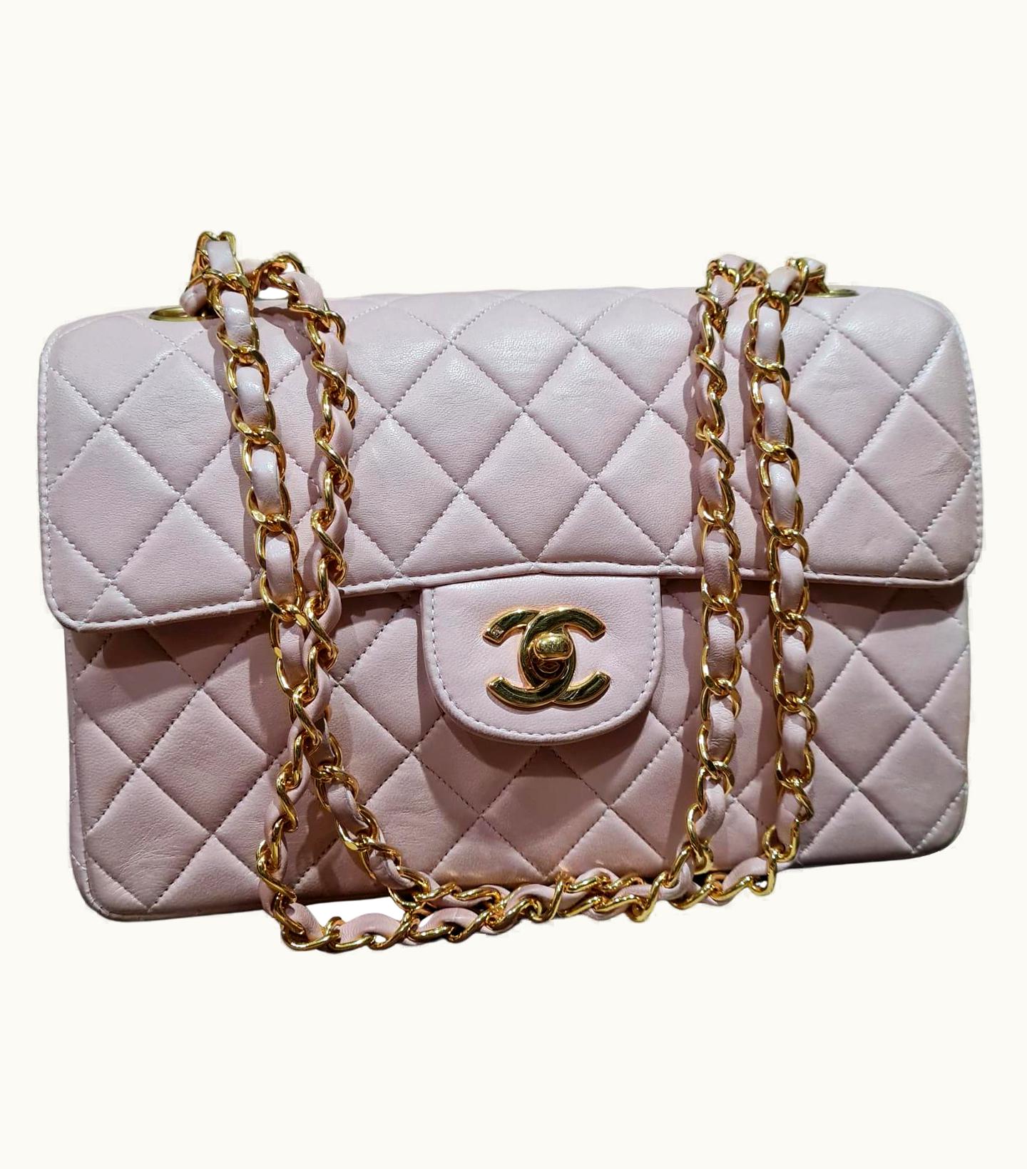 Chanel 1990s Chanel Pink Leather Double Face Flap Bag