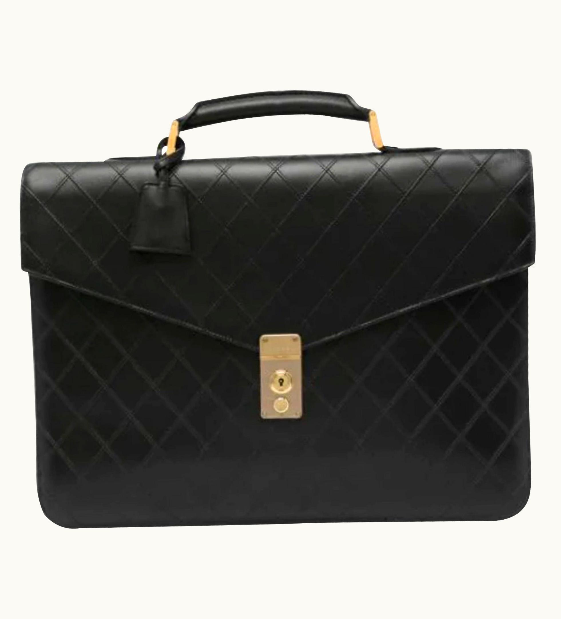 Chanel Chanel Vintage 90' Black Diamond Quilted Briefcase