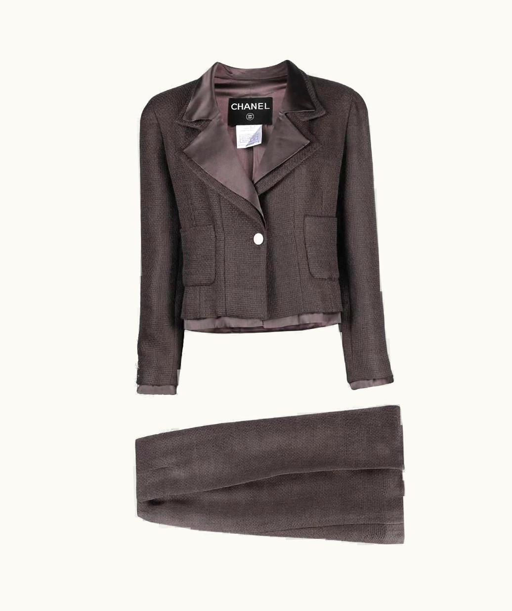 Chanel 90s Chanel Vintage Mohair Jacket And Skirt Suit