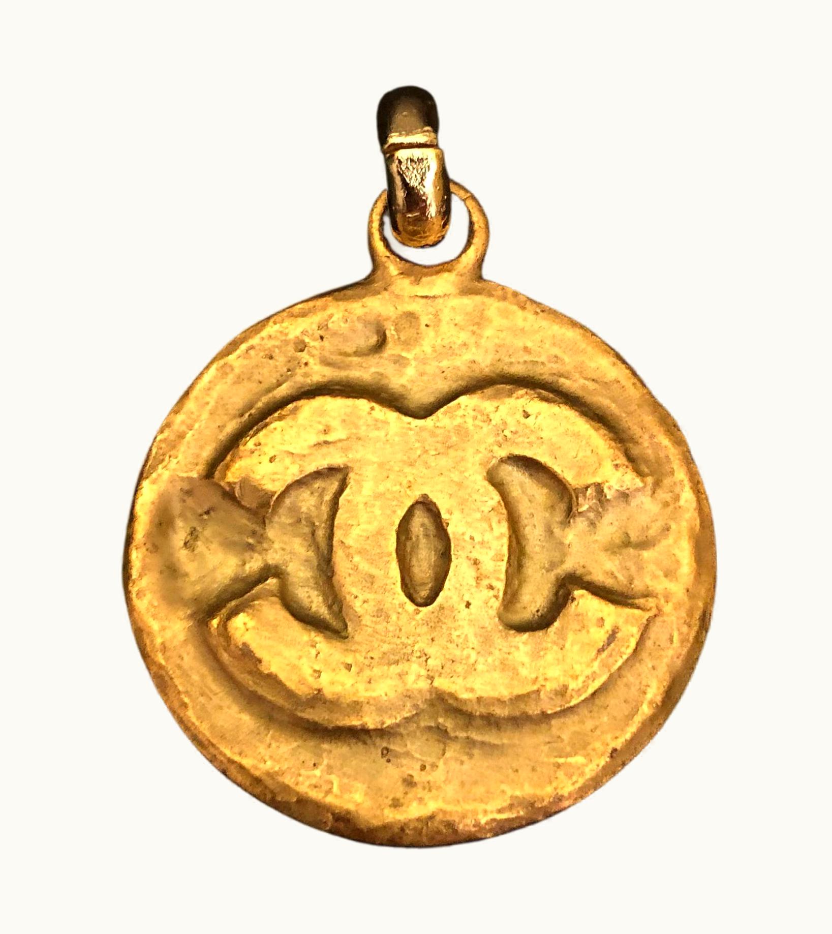 Chanel 1994 Vintage Chanel Gold Toned Byzantine Cc Medallion Charm