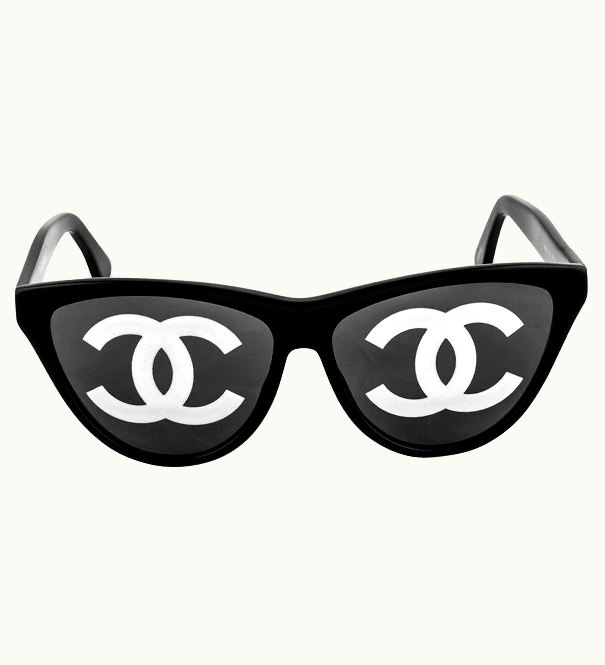 Chanel Chanel Ultra Rare Black Vintage Runway Cc Logo Sunglasses