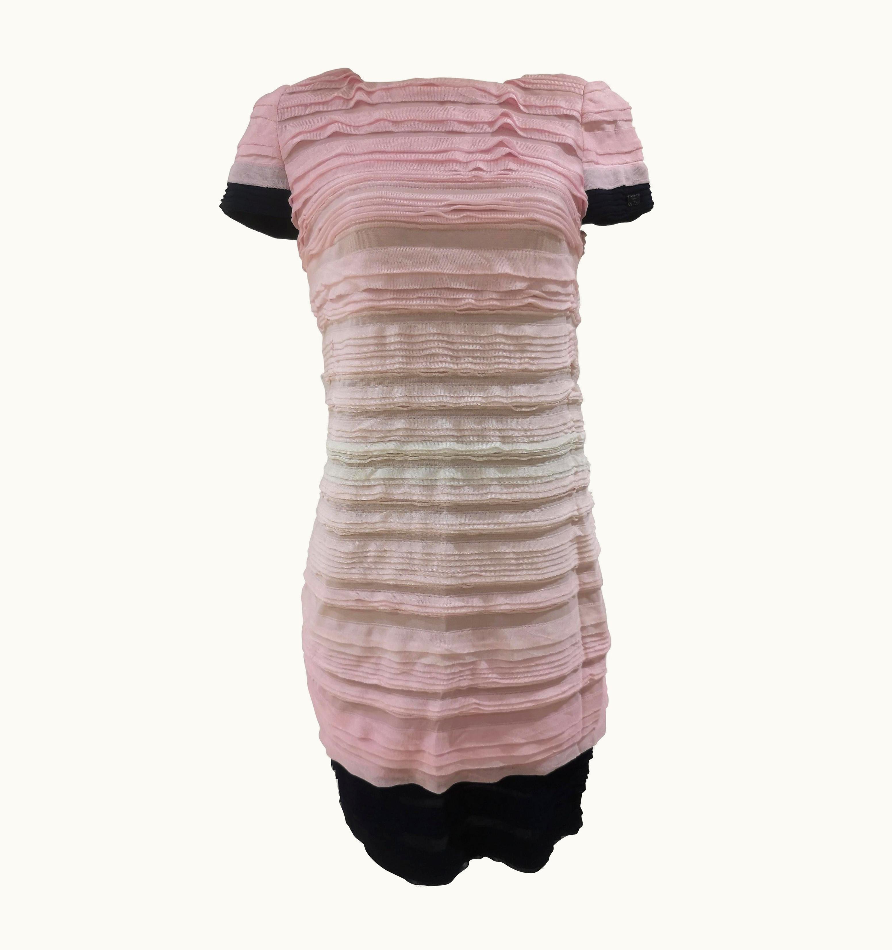 Chanel Chanel Pink White And Blue Multicoloured Viscose Dress