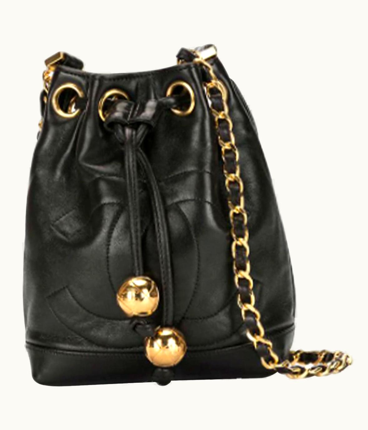 Chanel Chanel Vintage 90' Mini Cc Drawstring Shoulder Bag